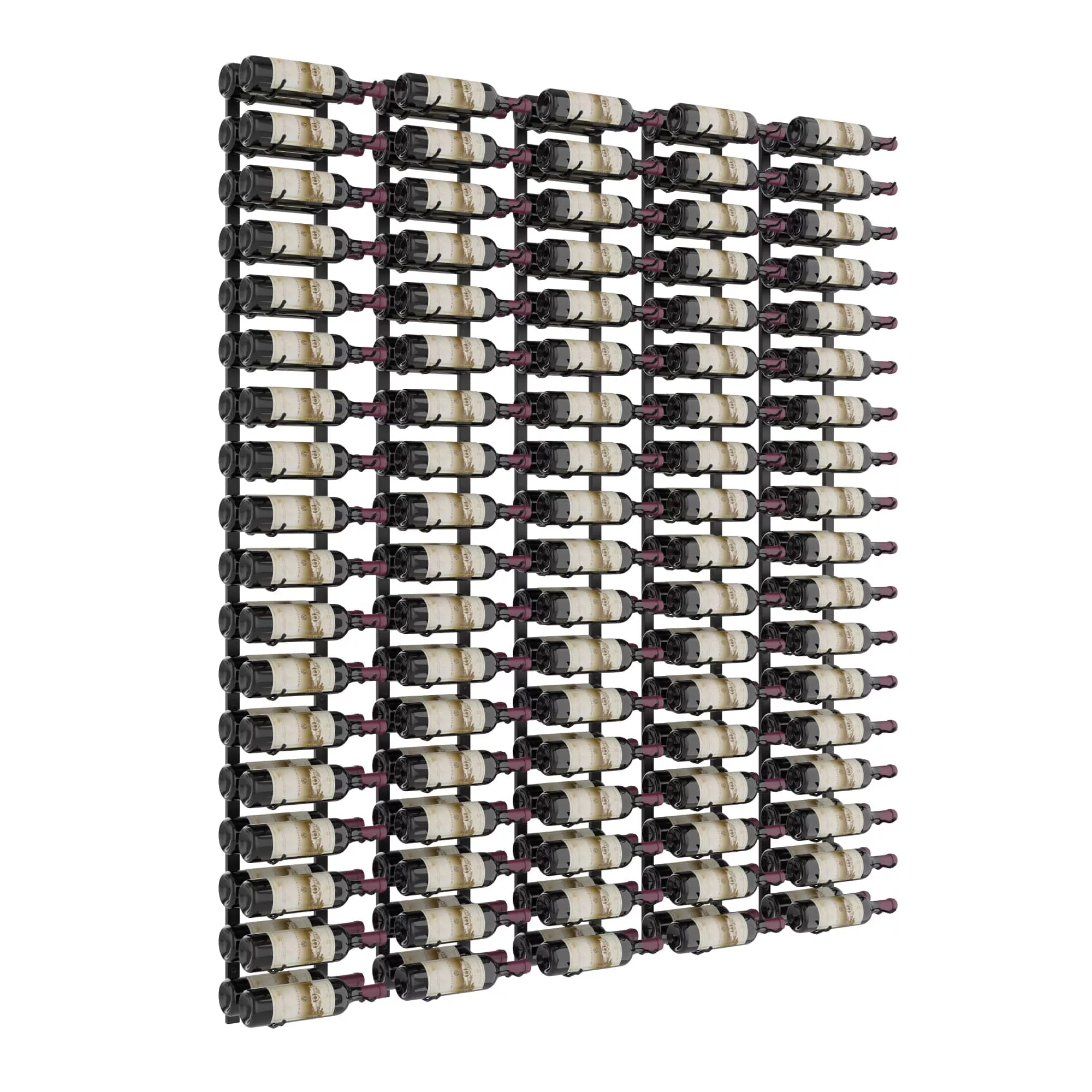 VintageView W Series Feature Wall 6 (wall mounted metal wine rack kit) Matte Black 180 Bottles