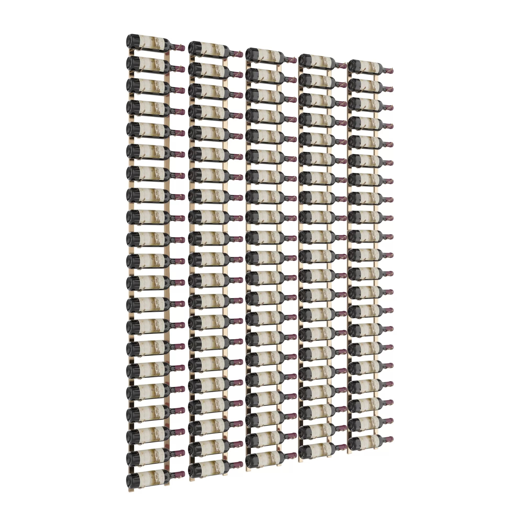 VintageView W Series Feature Wall 7 (wall mounted metal wine rack kit) Golden Bronze 105 Bottles