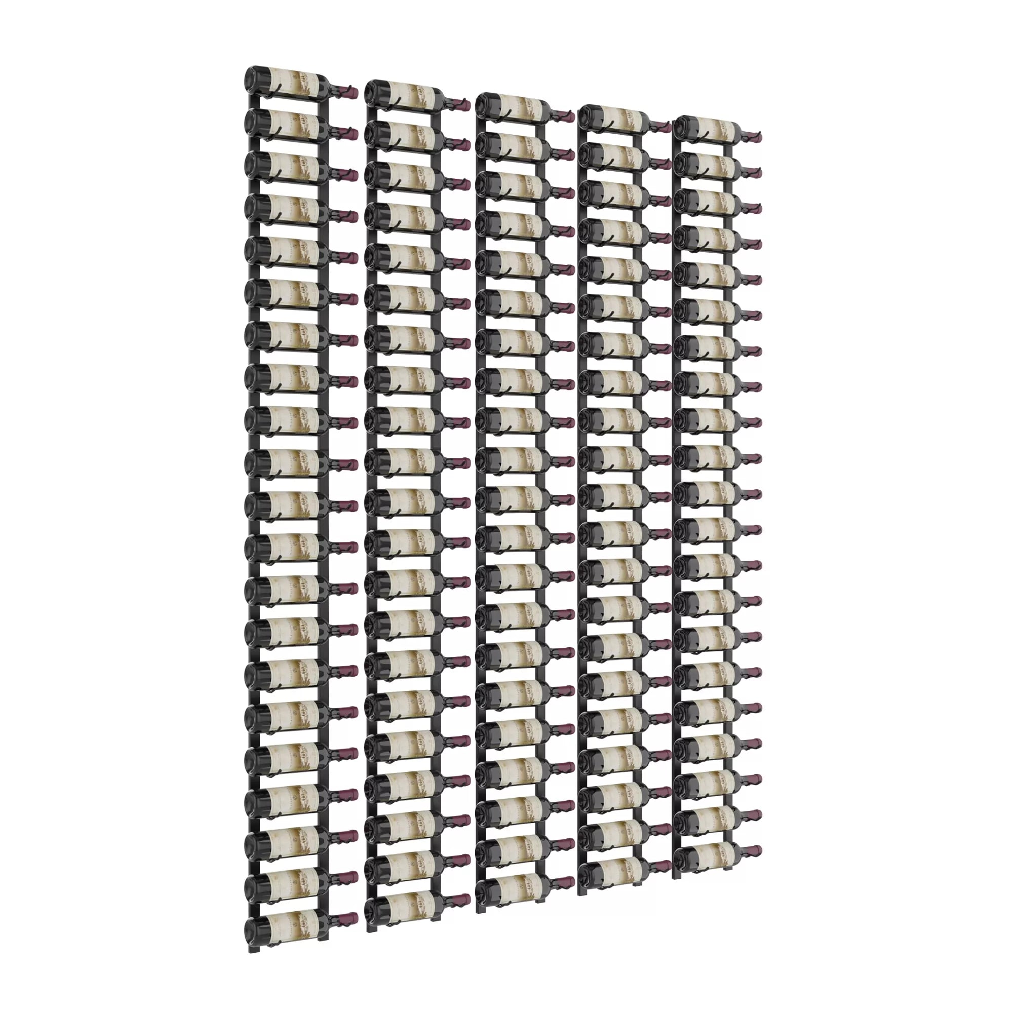 VintageView W Series Feature Wall 7 (wall mounted metal wine rack kit) Matte Black 105 Bottles
