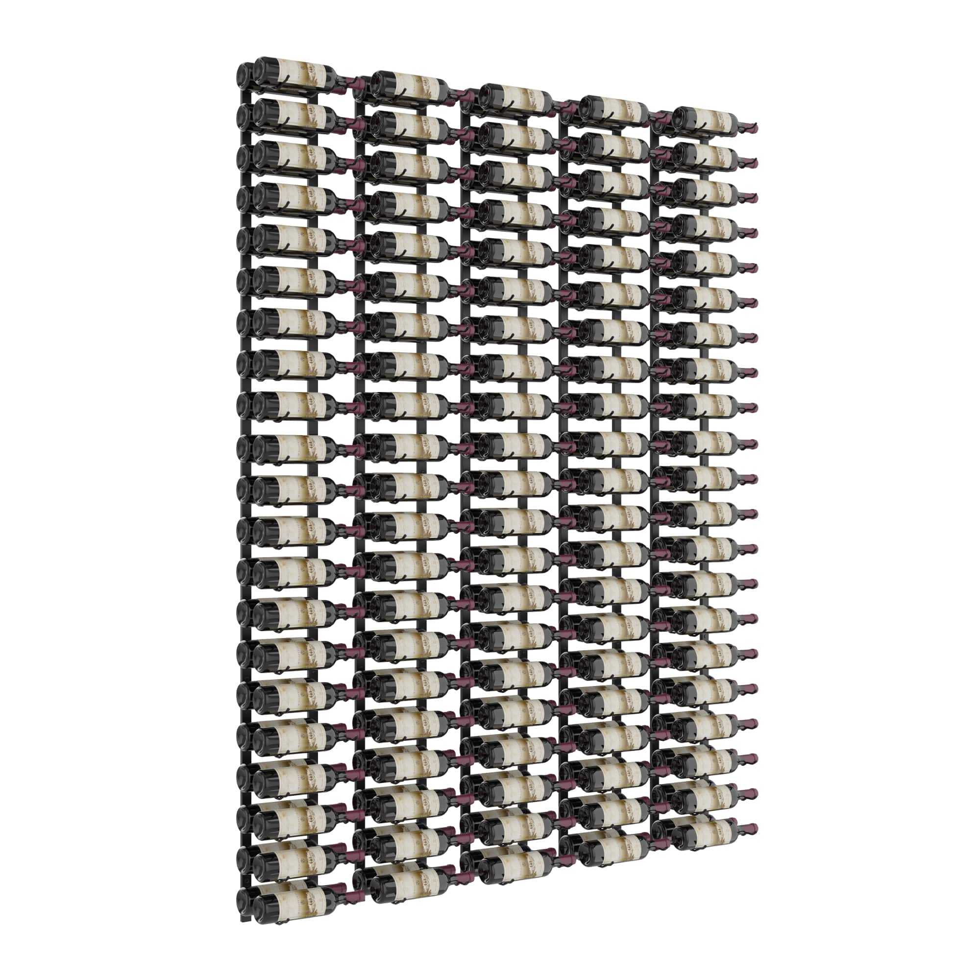 VintageView W Series Feature Wall 7 (wall mounted metal wine rack kit) Matte Black 210 Bottles