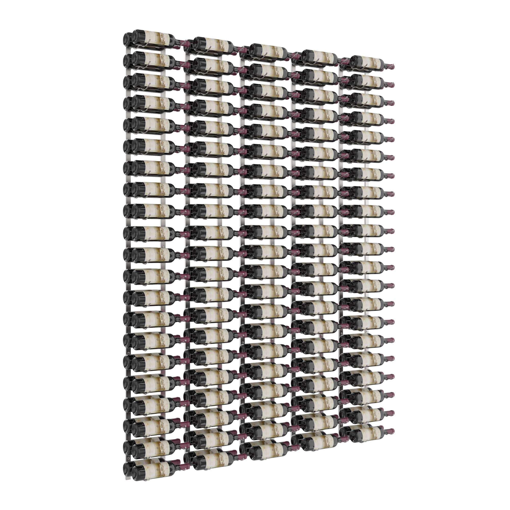 VintageView W Series Feature Wall 7 (wall mounted metal wine rack kit) Brushed Nickel 210 Bottles