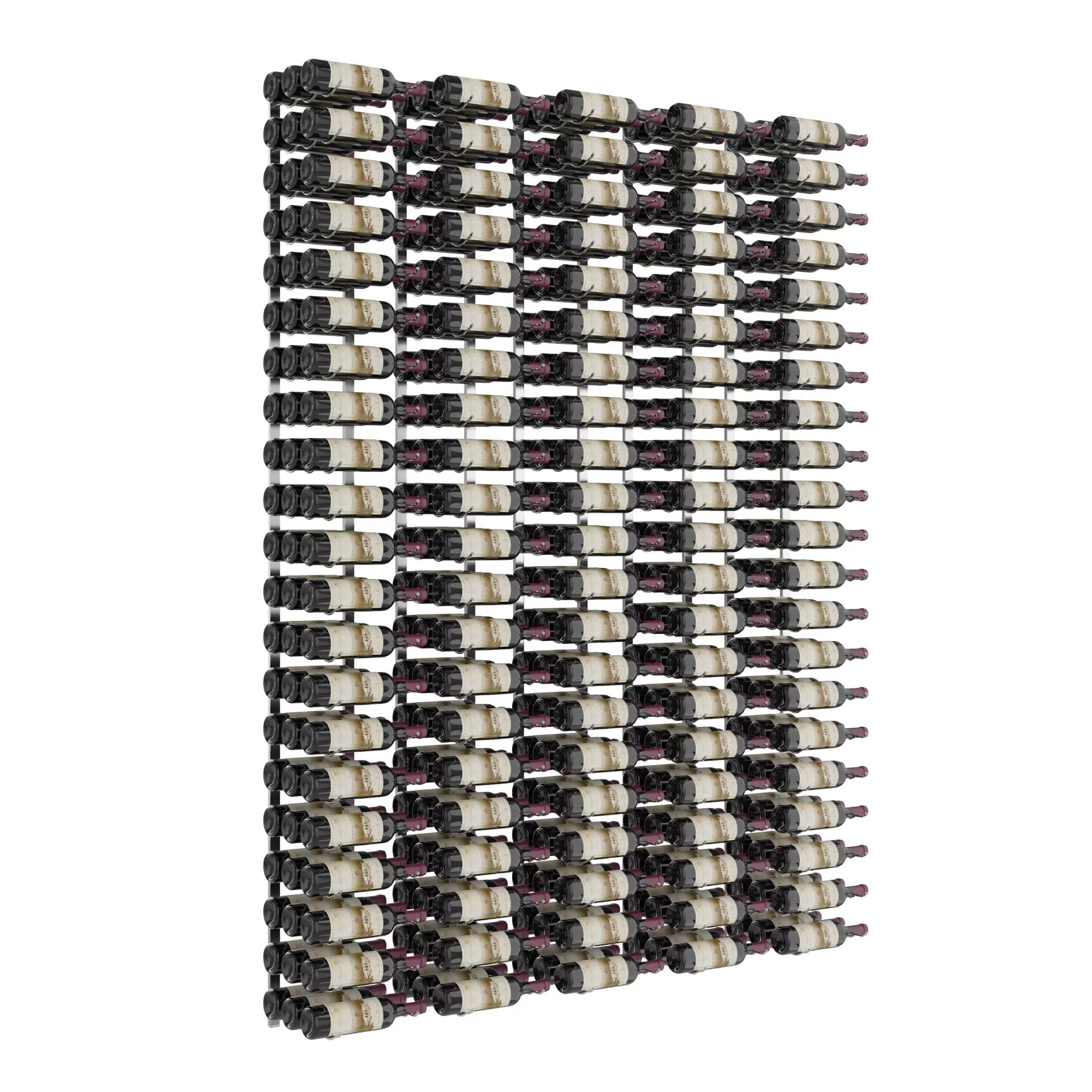 VintageView W Series Feature Wall 7 (wall mounted metal wine rack kit) Chrome Luxe 315 Bottles