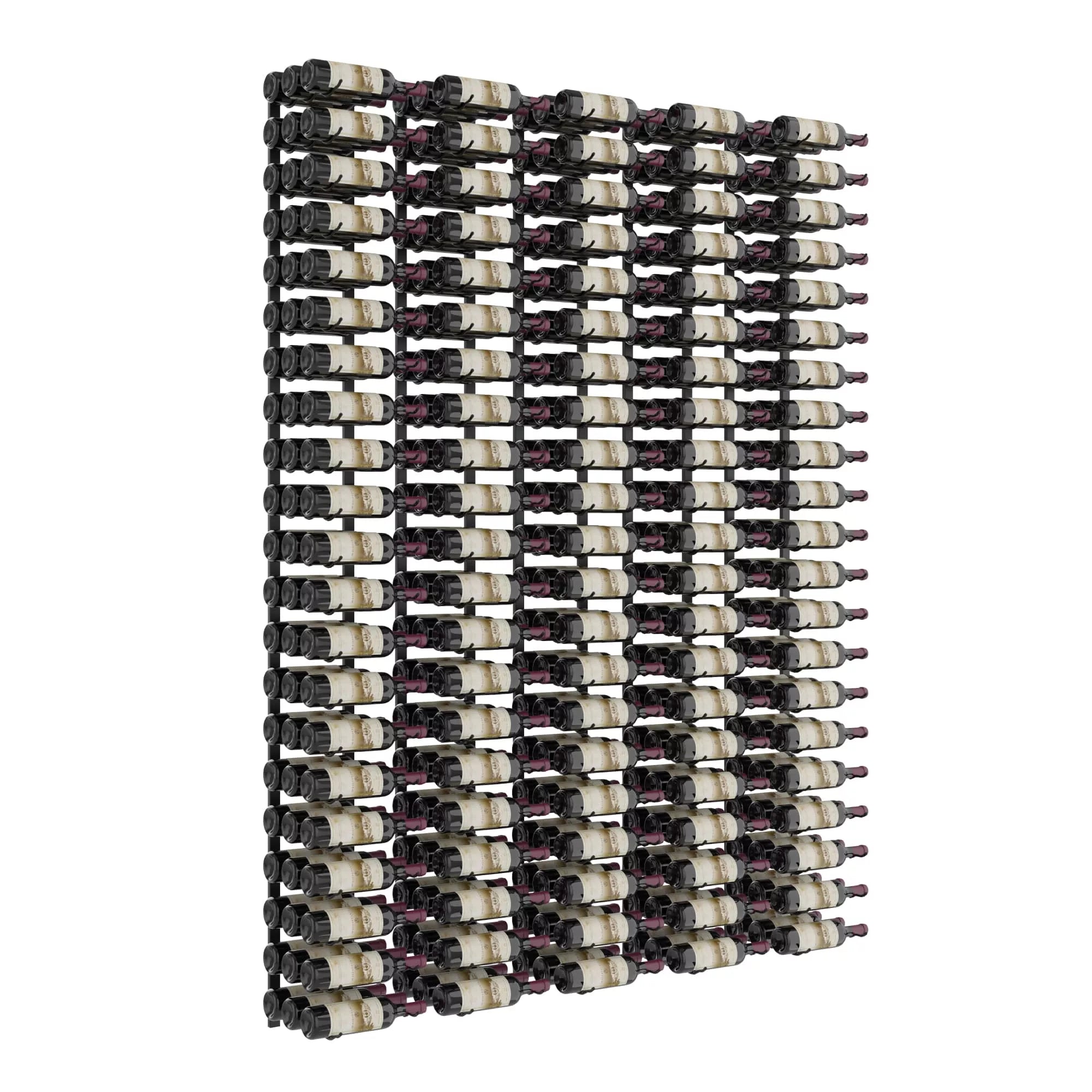VintageView W Series Feature Wall 7 (wall mounted metal wine rack kit) Matte Black 315 Bottles