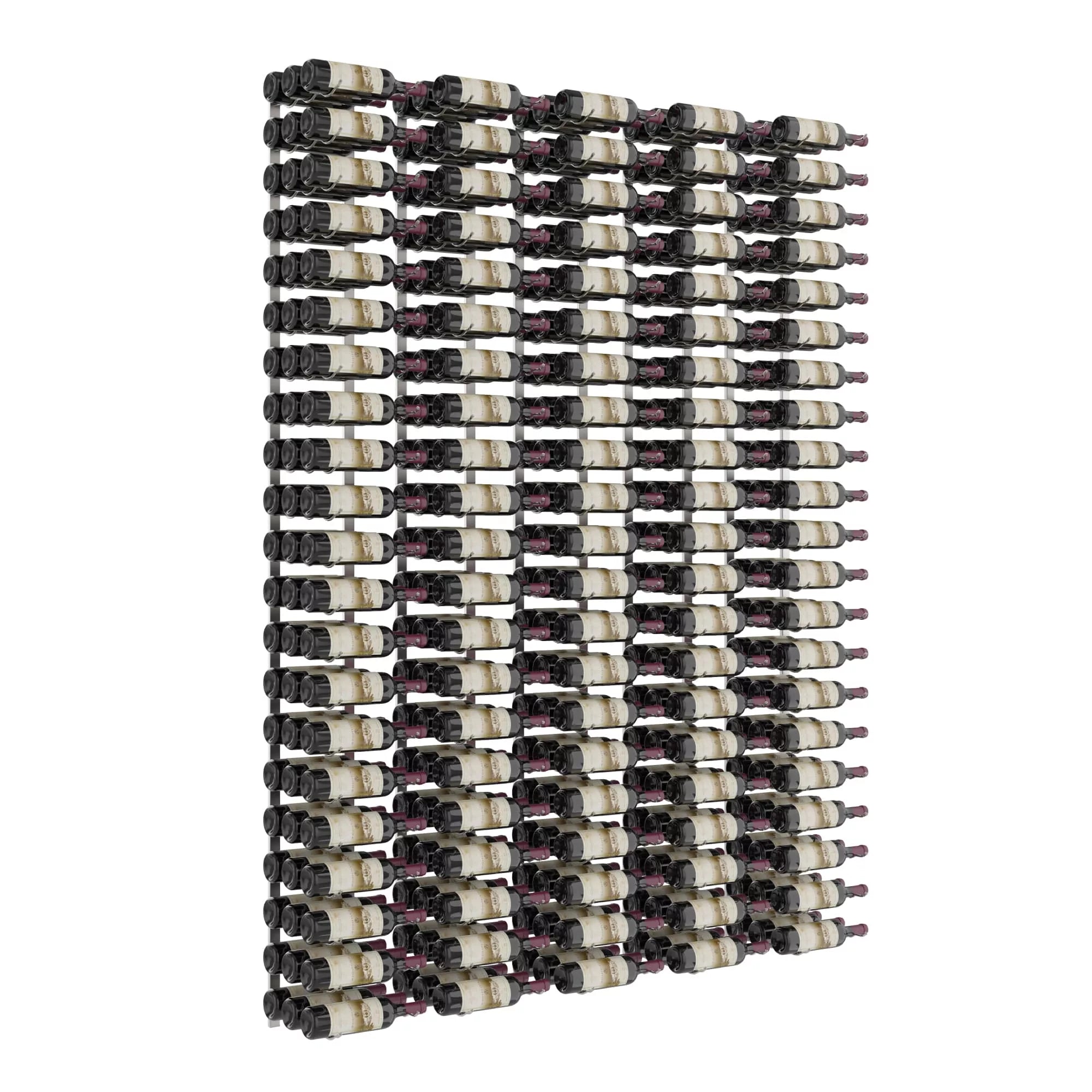 VintageView W Series Feature Wall 7 (wall mounted metal wine rack kit) Brushed Nickel 315 Bottles