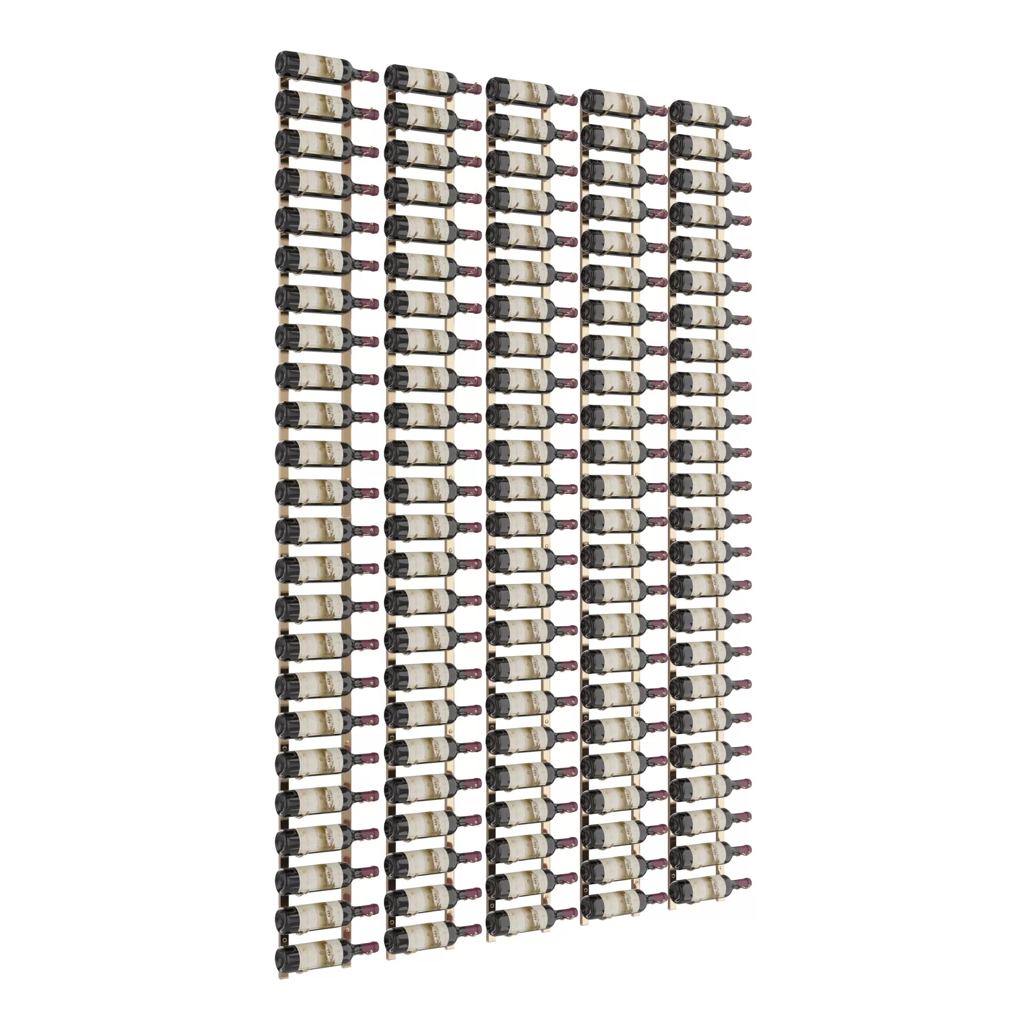 VintageView W Series Feature Wall 8 (wall mounted metal wine rack kit) Golden Bronze 120 Bottles