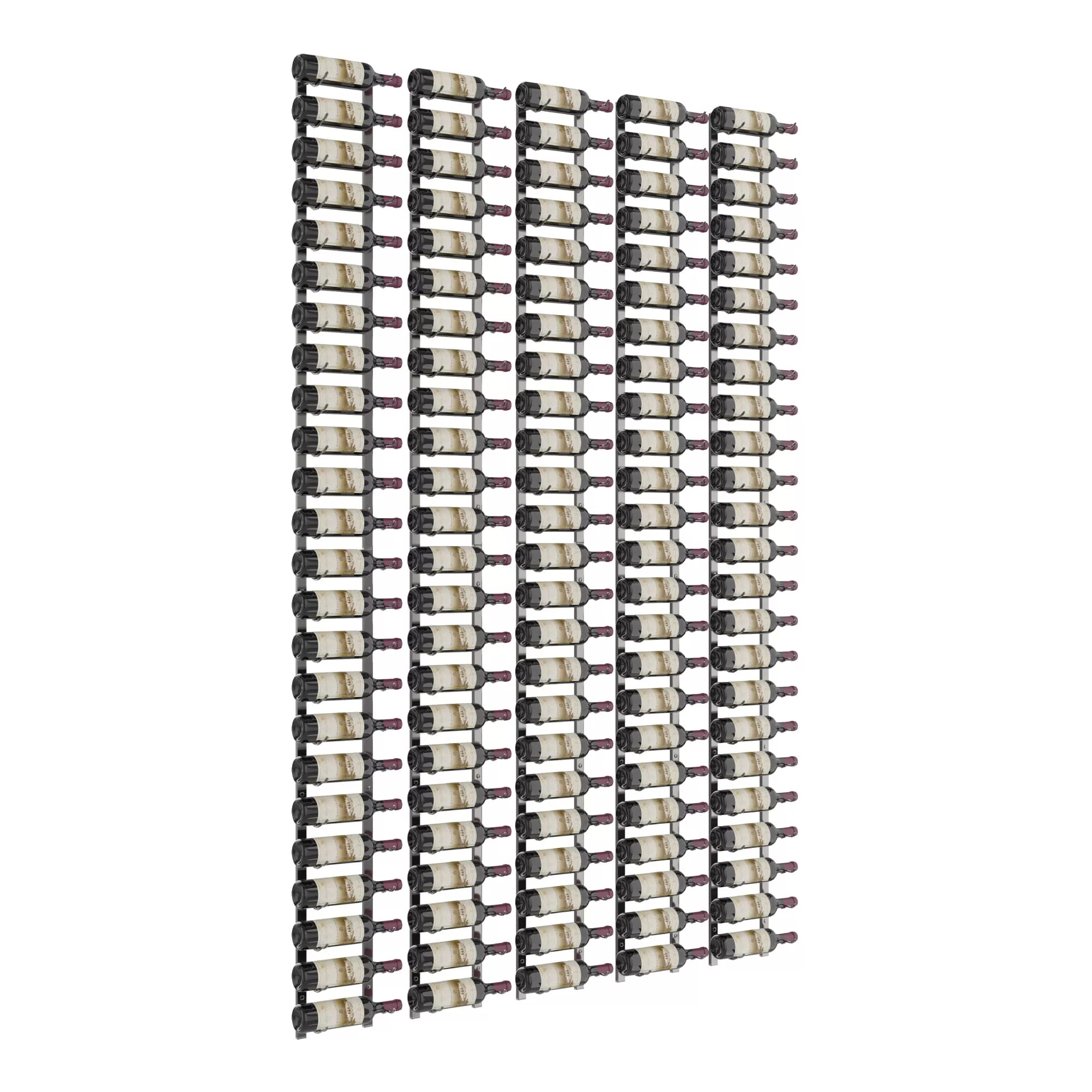VintageView W Series Feature Wall 8 (wall mounted metal wine rack kit) Gun Metal 120 Bottles