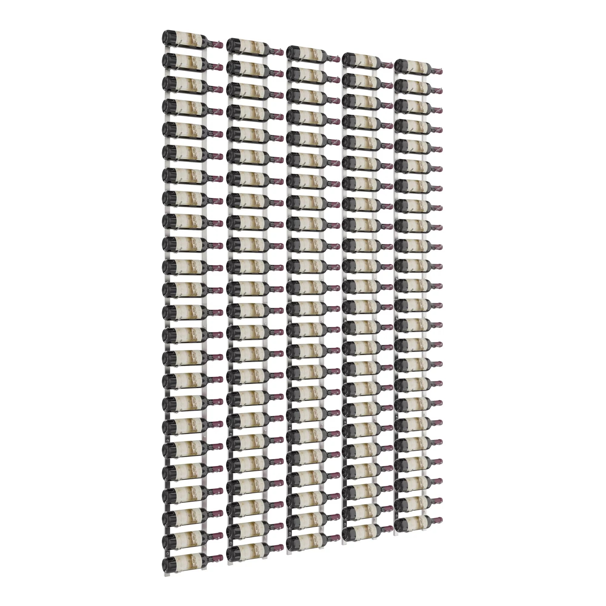 VintageView W Series Feature Wall 8 (wall mounted metal wine rack kit) Brushed Nickel 120 Bottles