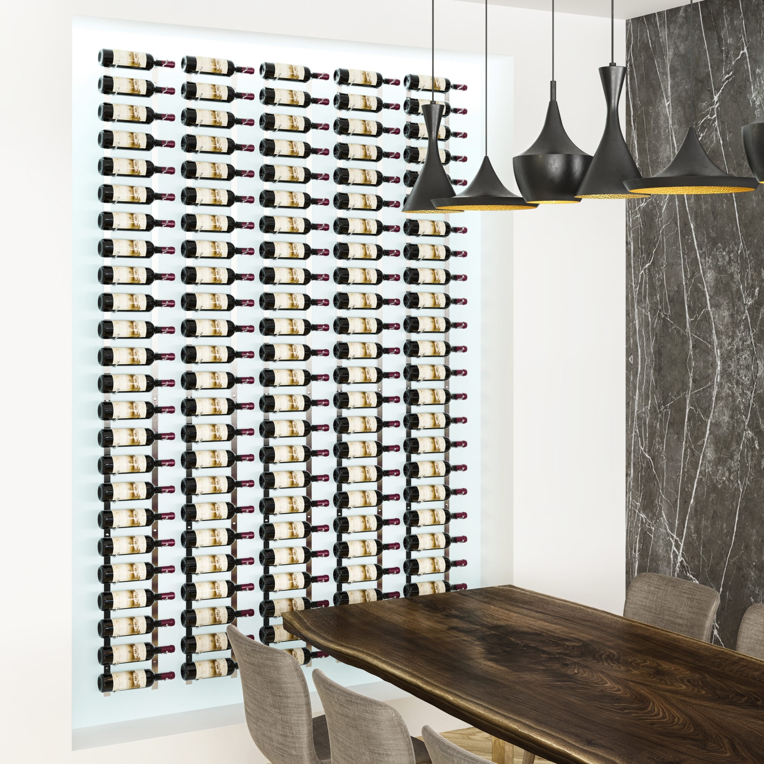 VintageView W Series Wine Rack 8 (modern wall mounted metal bottle storage)