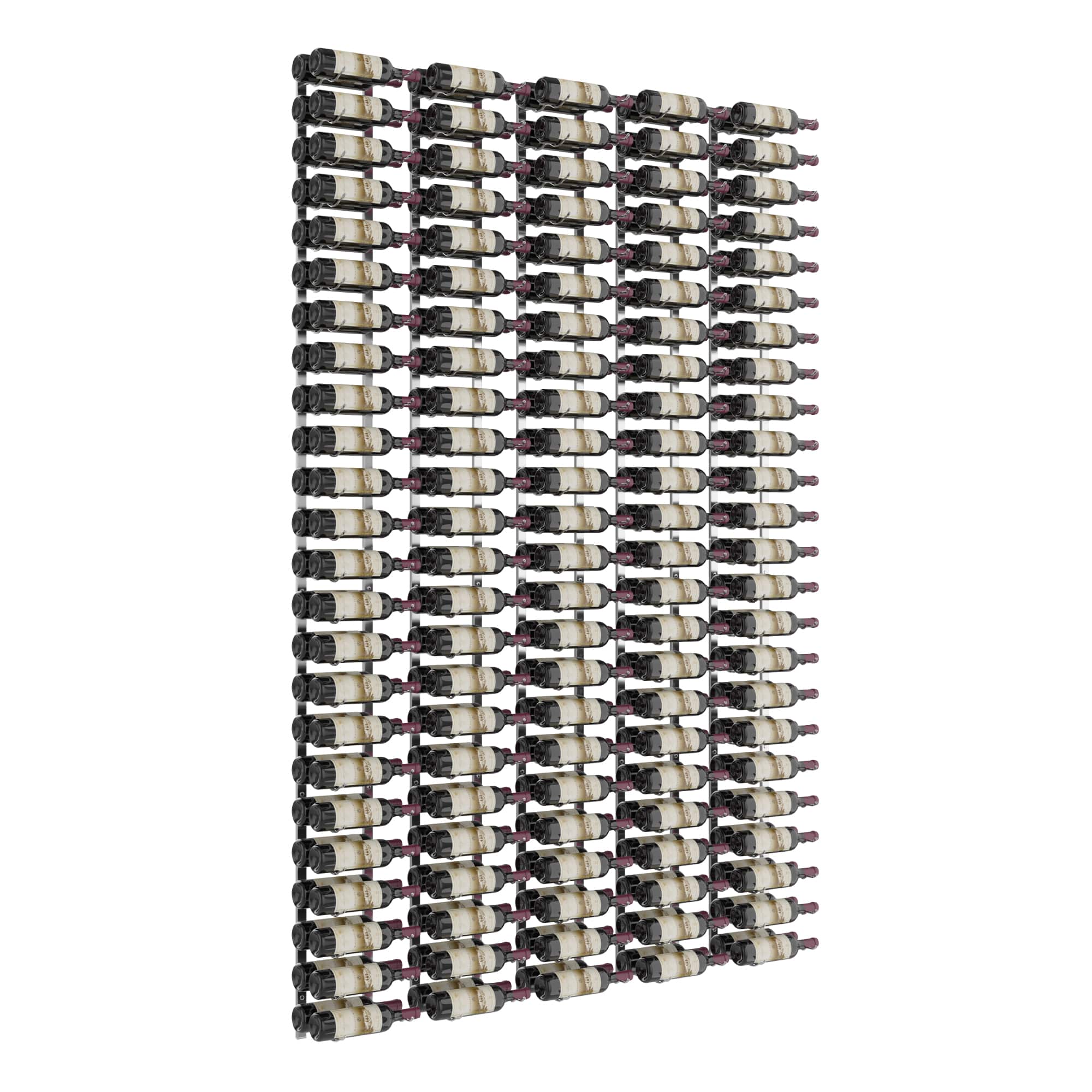 VintageView W Series Feature Wall 8 (wall mounted metal wine rack kit) Chrome Luxe 240 Bottles
