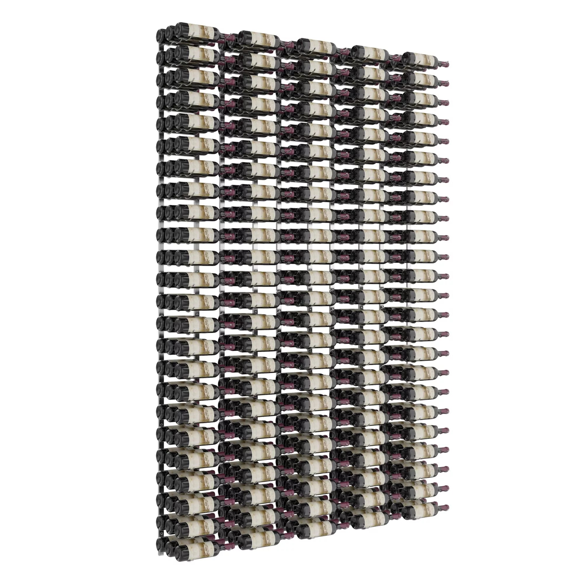 VintageView W Series Feature Wall 8 (wall mounted metal wine rack kit) Chrome Luxe 360 Bottles
