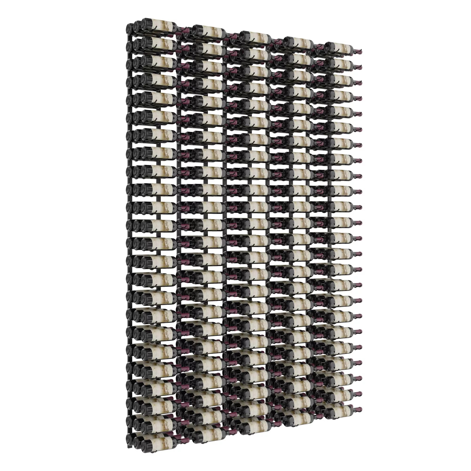 VintageView W Series Feature Wall 8 (wall mounted metal wine rack kit) Matte Black 360 Bottles