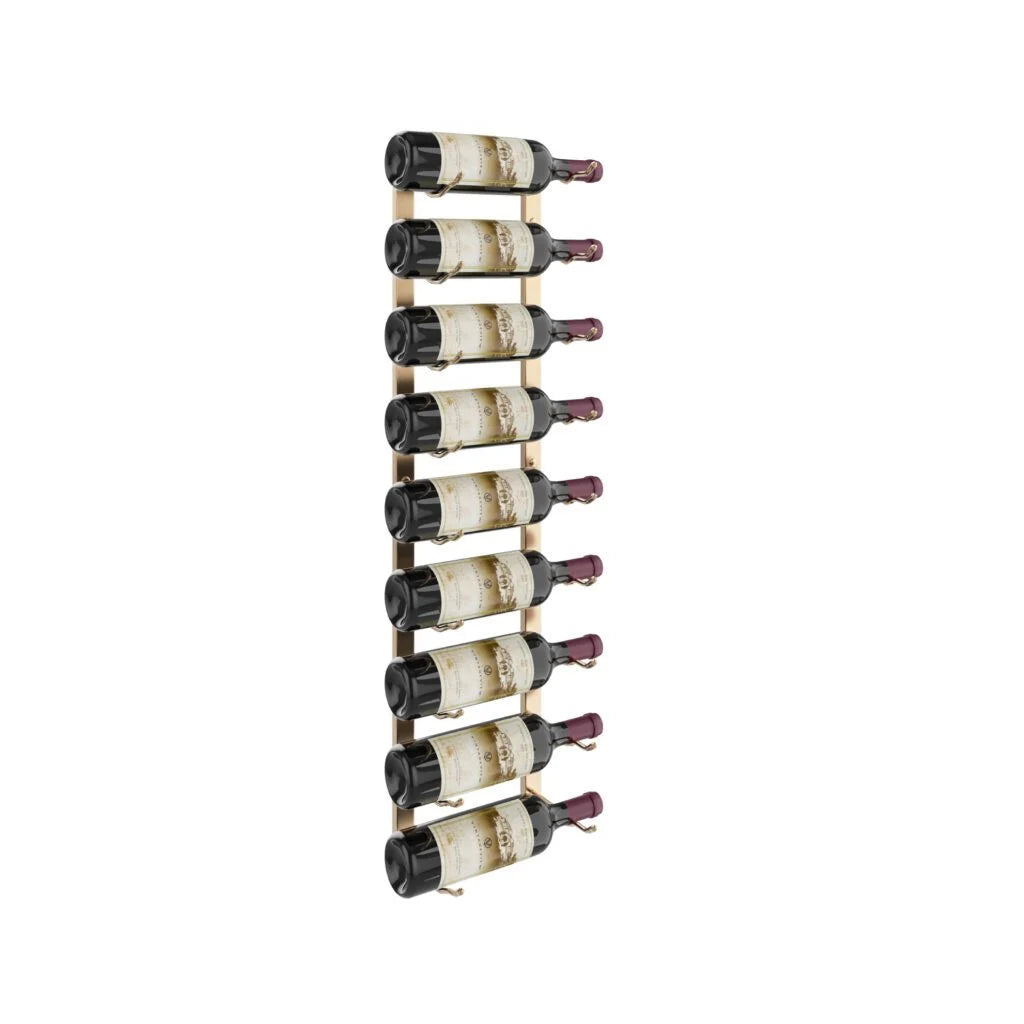 VintageView W Series Wine Rack 3 (wall mounted metal bottle storage) Golden Bronze Luxe 9 Bottle (Single)