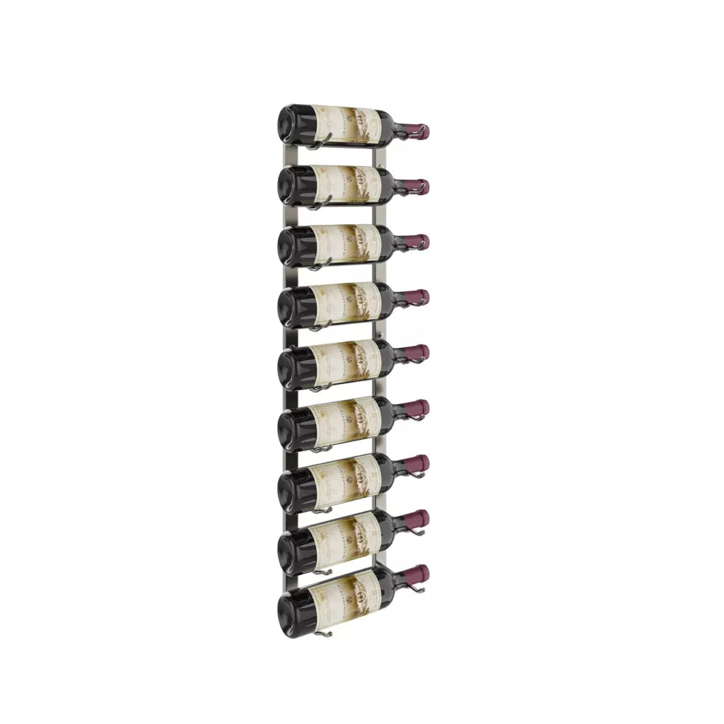 VintageView W Series Wine Rack 3 (wall mounted metal bottle storage) Gun Metal Luxe 9 Bottle (Single)