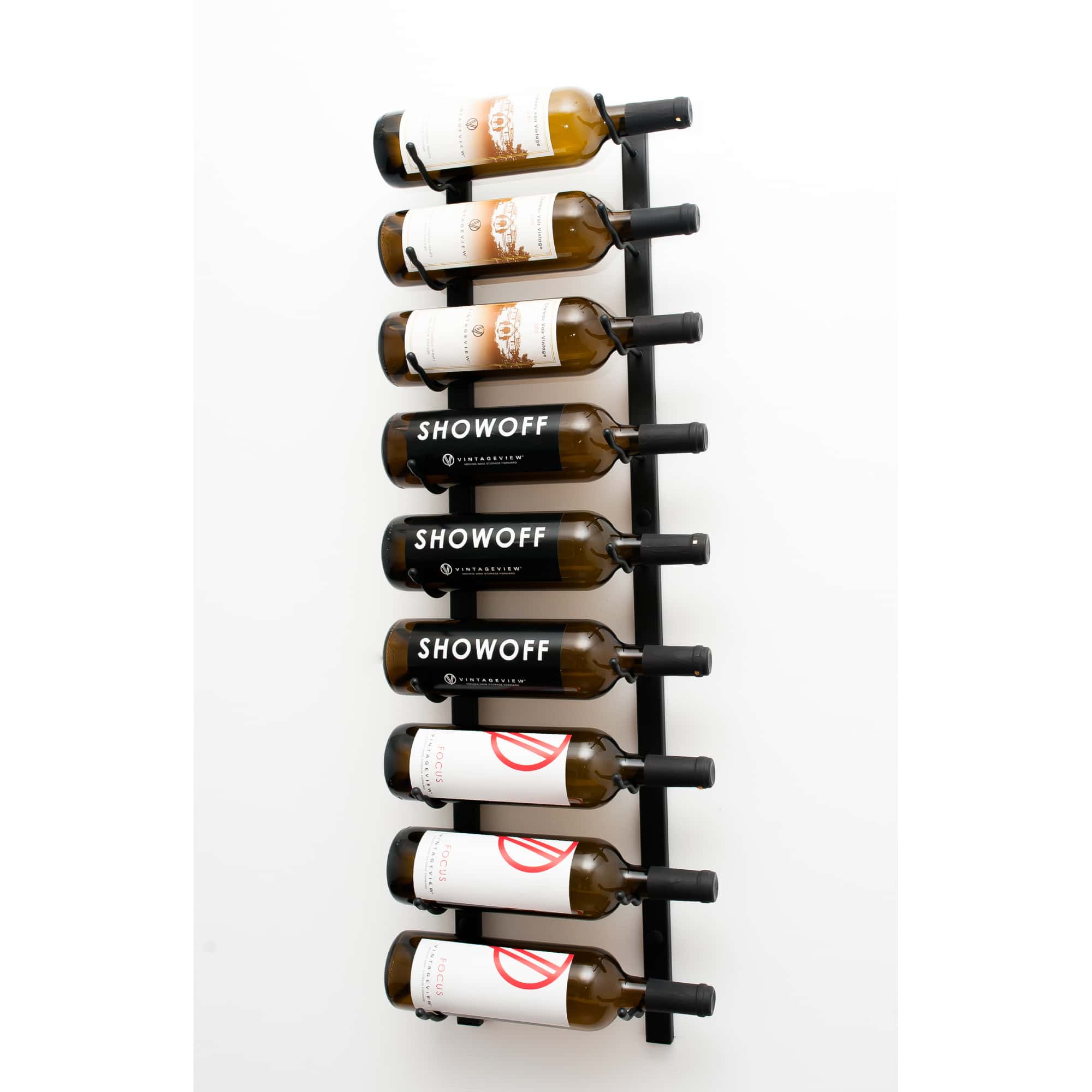 VintageView W Series Wine Rack 3 (wall mounted metal bottle storage) Matte Black 9 Bottle (Single)
