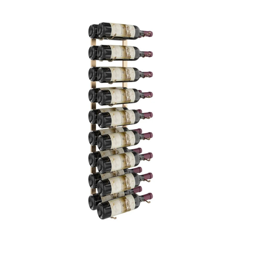 VintageView W Series Wine Rack 3 (wall mounted metal bottle storage) Golden Bronze Luxe 18 Bottles (Double)