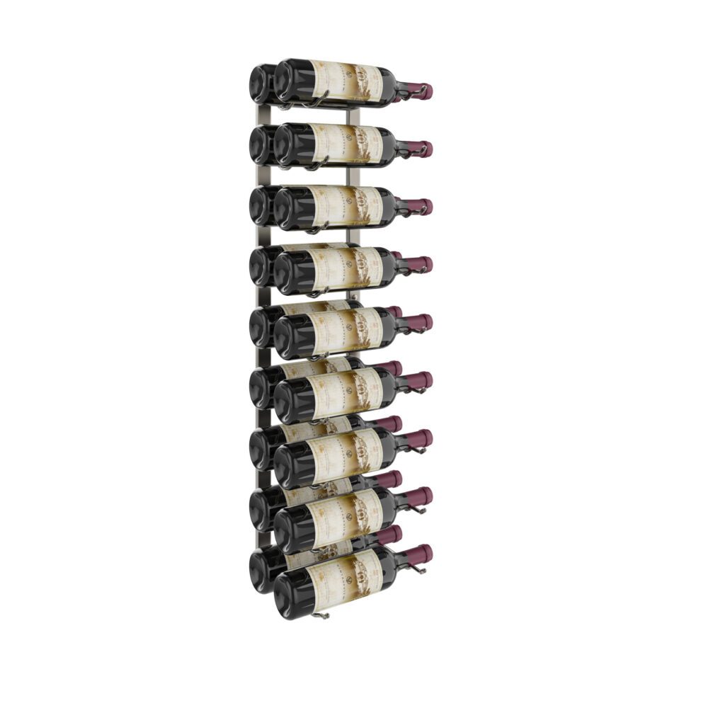 VintageView W Series Wine Rack 3 (wall mounted metal bottle storage) Gun Metal Luxe 18 Bottles (Double)