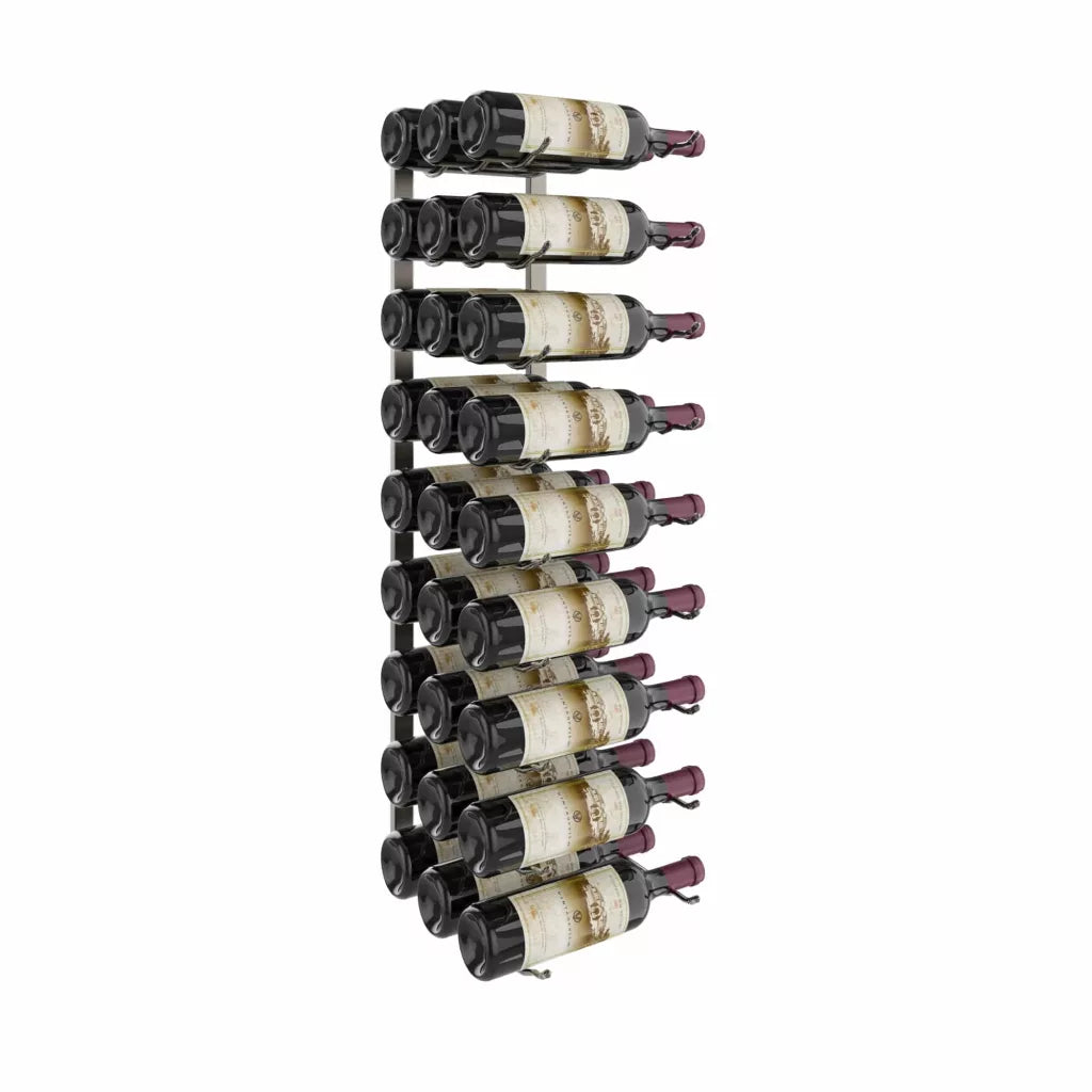VintageView W Series Wine Rack 3 (wall mounted metal bottle storage) Gun Metal Luxe 27 Bottles (Triple)