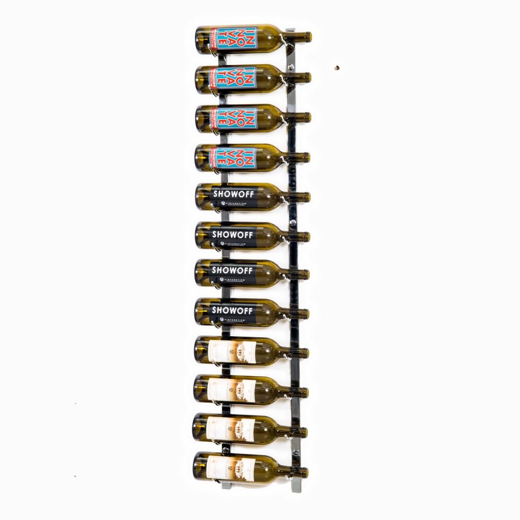 VintageView W Series Wine Rack 4 (wall mounted metal bottle storage) Chrome Luxe 12 Bottle (Single)