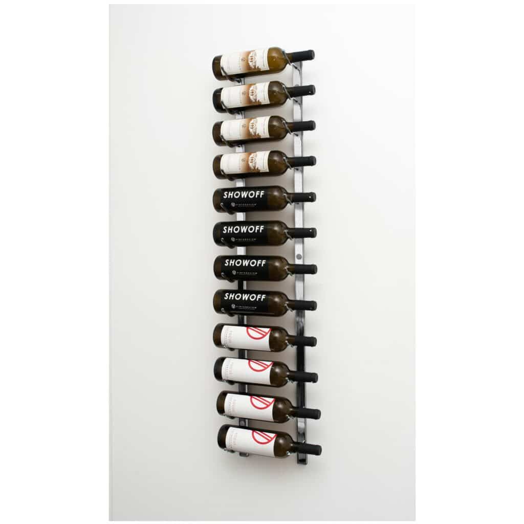 VintageView W Series Wine Rack 4 (wall mounted metal bottle storage) Brushed Nickel 12 Bottle (Single)