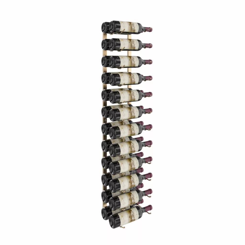VintageView W Series Wine Rack 4 (wall mounted metal bottle storage) Golden Bronze Luxe 24 Bottles (Double)