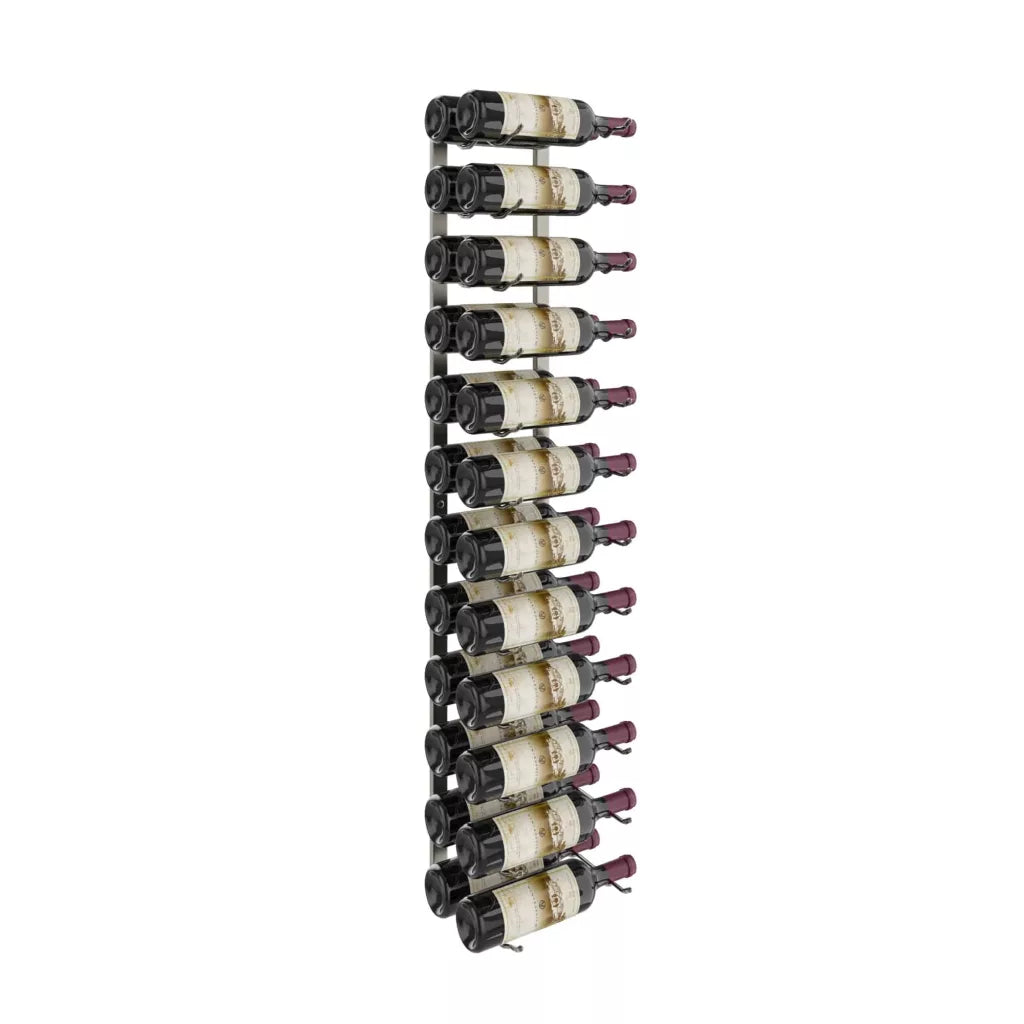 VintageView W Series Wine Rack 4 (wall mounted metal bottle storage) Gun Metal Luxe 24 Bottles (Double)
