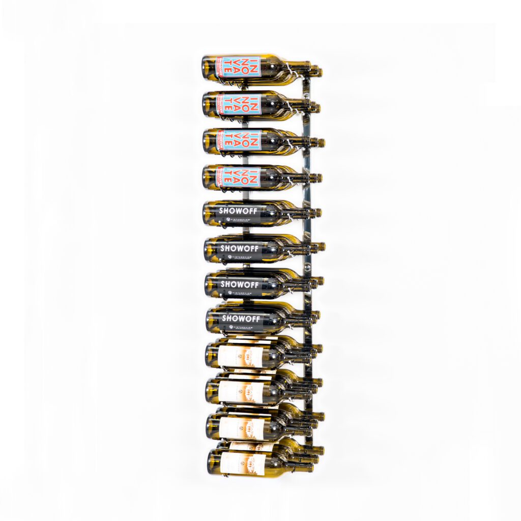VintageView W Series Wine Rack 4 (wall mounted metal bottle storage) Chrome Luxe 36 Bottles (Triple)