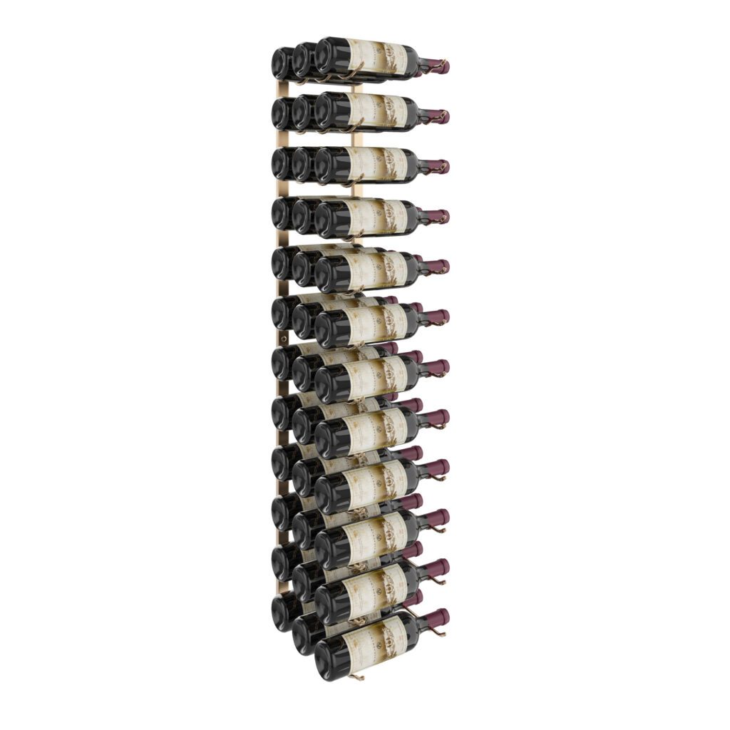 VintageView W Series Wine Rack 4 (wall mounted metal bottle storage) Golden Bronze Luxe 36 Bottles (Triple)