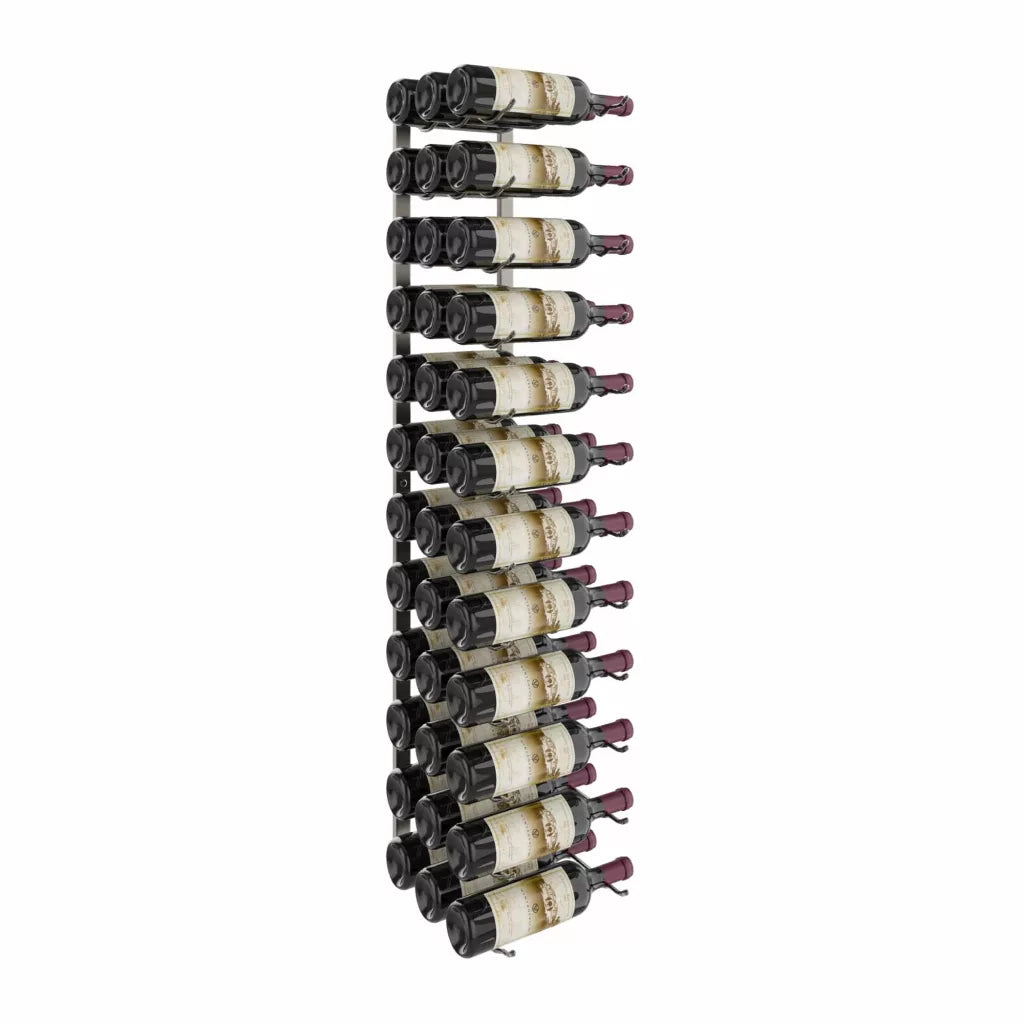 VintageView W Series Wine Rack 4 (wall mounted metal bottle storage) Gun Metal Luxe 36 Bottles (Triple)