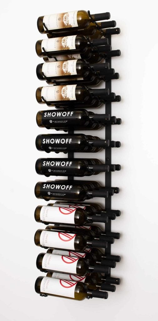 VintageView W Series Wine Rack 4 (wall mounted metal bottle storage) Matte Black 36 Bottles (Triple)