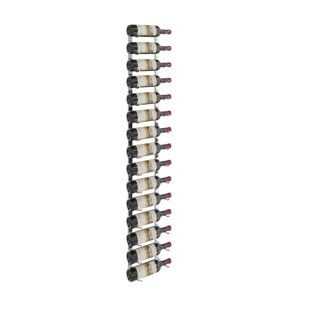 VintageView W Series Wine Rack 5 (wall mounted metal wine rack kit) Chrome Luxe 15 Bottle (Single)