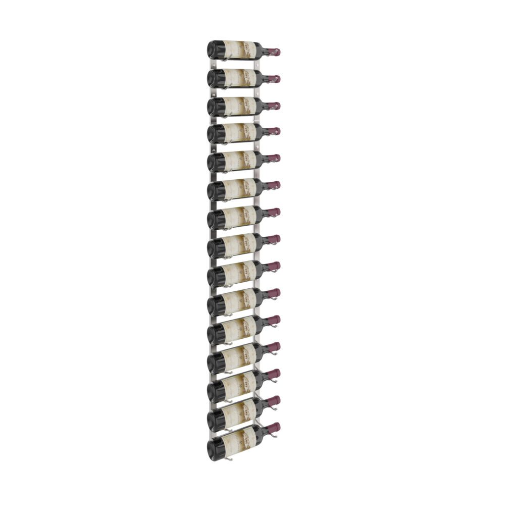 VintageView W Series Wine Rack 5 (wall mounted metal wine rack kit) Brushed Nickel 15 Bottle (Single)