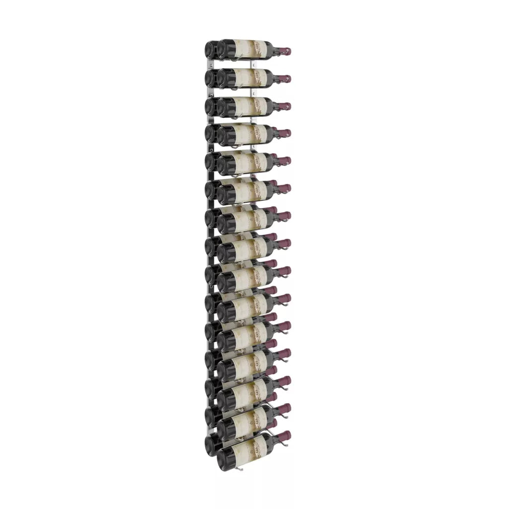 VintageView W Series Wine Rack 5 (wall mounted metal wine rack kit) Chrome Luxe 30 Bottles (Double)