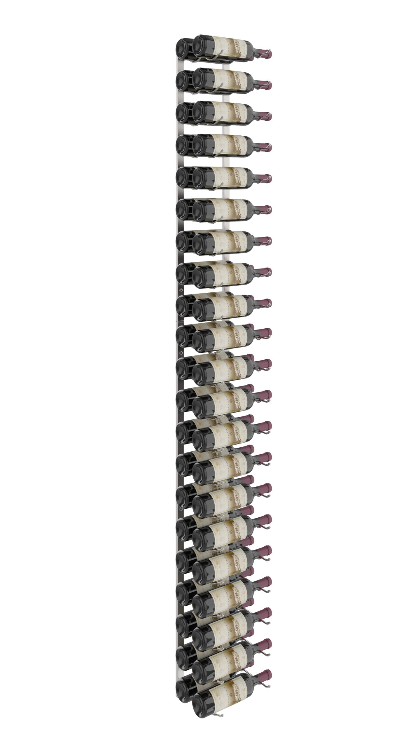 VintageView W Series Wine Rack 7 (wall mounted metal bottle storage kit) Brushed Nickel 42 Bottles (Double)