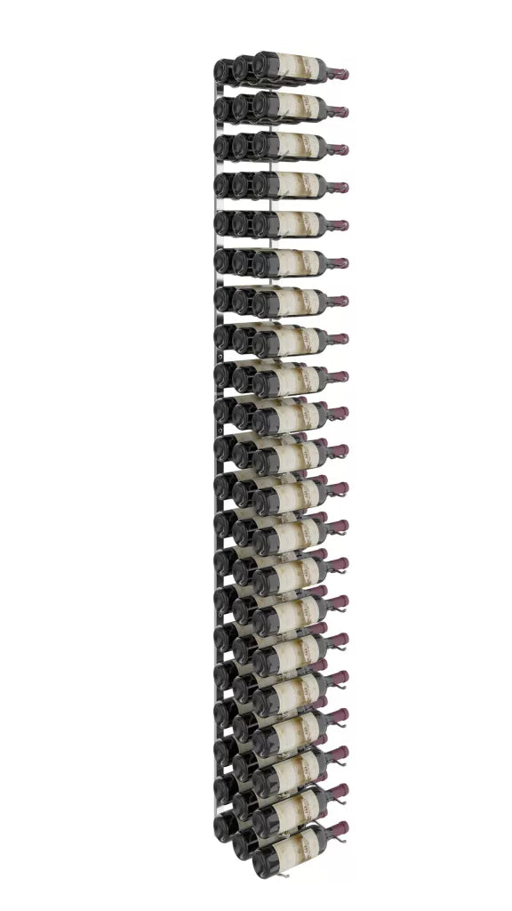 VintageView W Series Wine Rack 7 (wall mounted metal bottle storage kit) Chrome Luxe 63 Bottles (Triple)