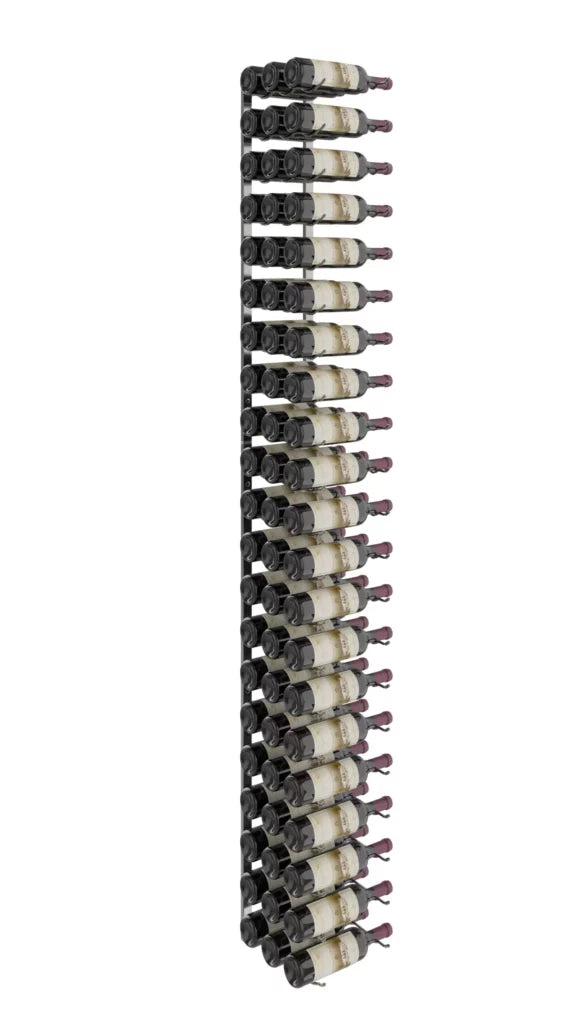 VintageView W Series Wine Rack 7 (wall mounted metal bottle storage kit) Gun Metal Luxe 63 Bottles (Triple)
