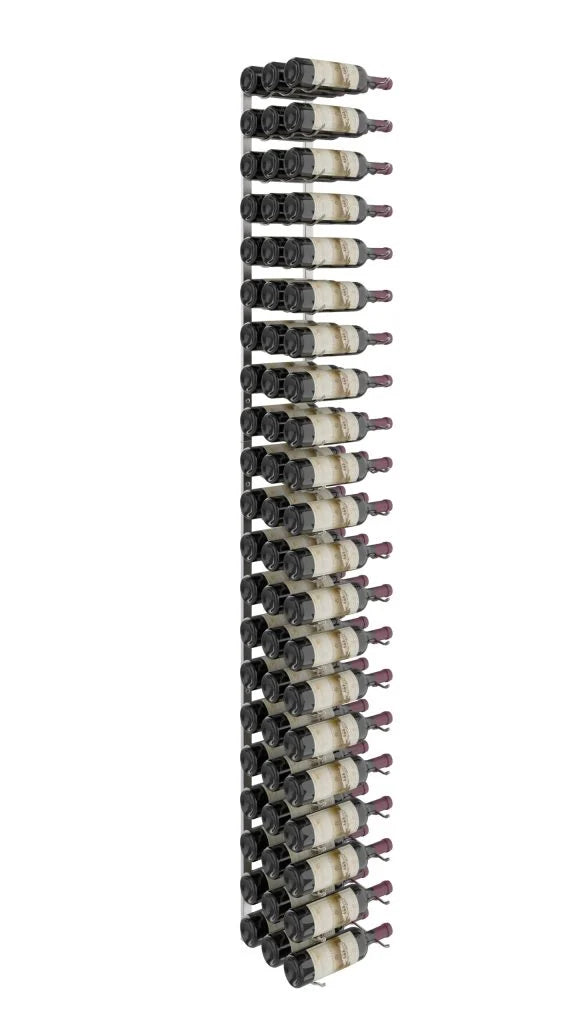 VintageView W Series Wine Rack 7 (wall mounted metal bottle storage kit) Brushed Nickel 63 Bottles (Triple)