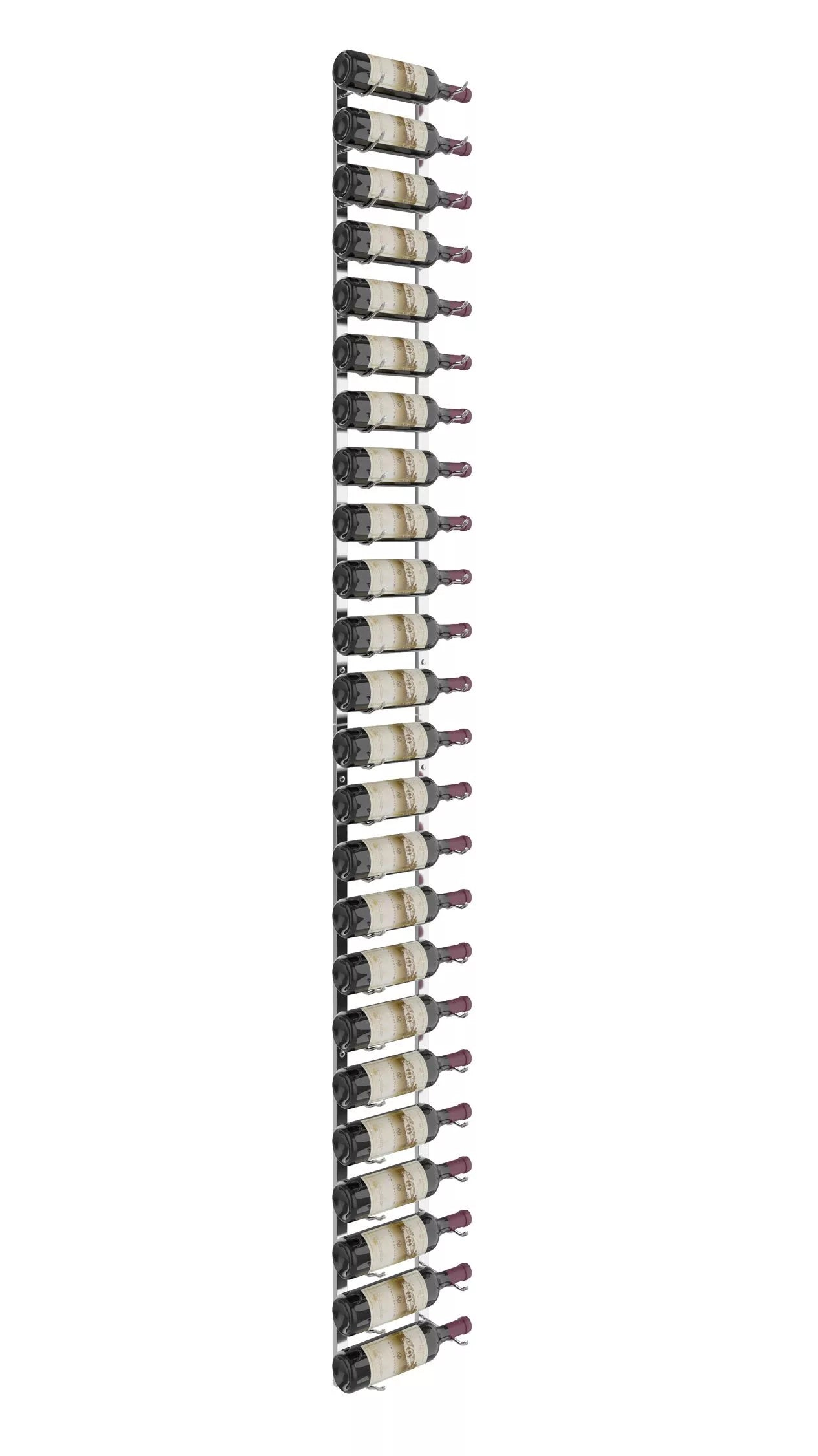 VintageView W Series Wine Rack 8 (modern wall mounted metal bottle storage) Chrome Luxe 24 Bottle (Single)