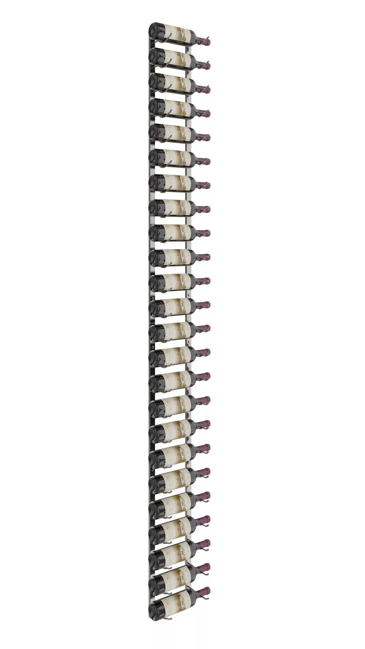 VintageView W Series Wine Rack 8 (modern wall mounted metal bottle storage) Gun Metal Luxe 24 Bottle (Single)