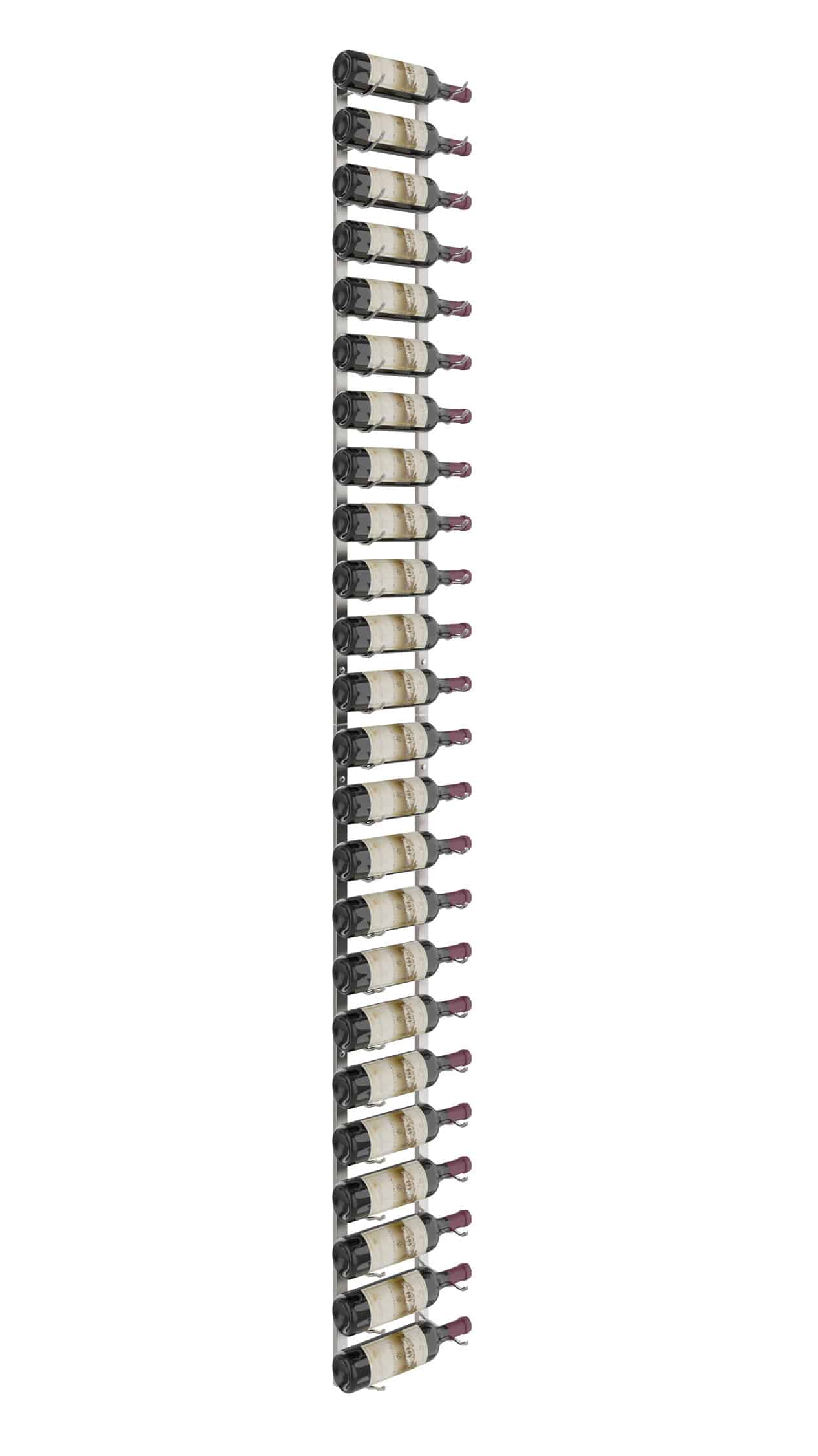 VintageView W Series Wine Rack 8 (modern wall mounted metal bottle storage) Brushed Nickel 24 Bottle (Single)