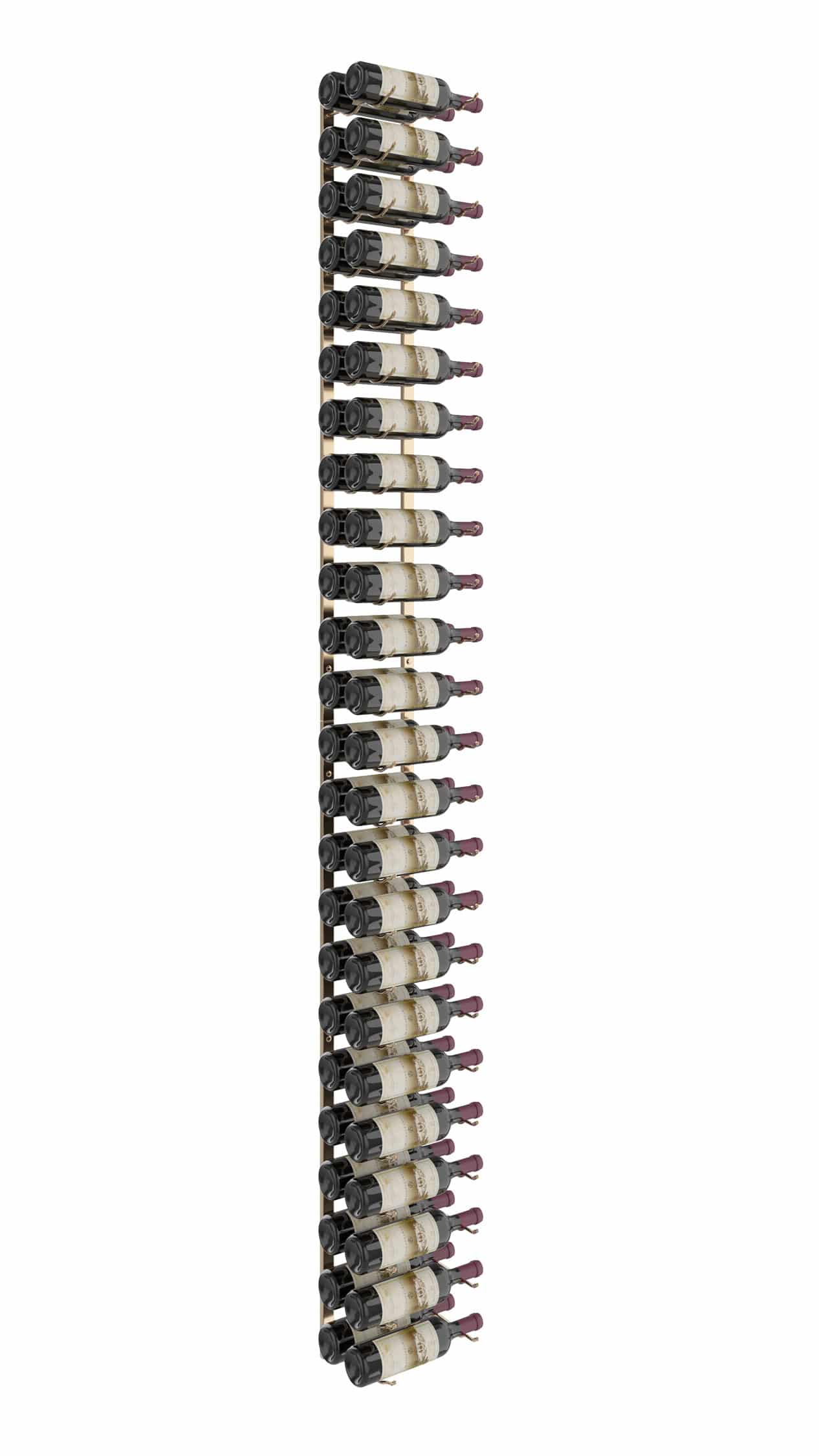 VintageView W Series Wine Rack 8 (modern wall mounted metal bottle storage) Golden Bronze Luxe 48 Bottles (Double)