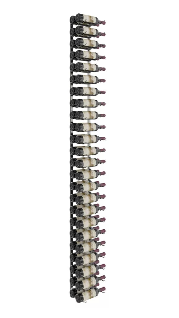 VintageView W Series Wine Rack 8 (modern wall mounted metal bottle storage) Gun Metal Luxe 48 Bottles (Double)