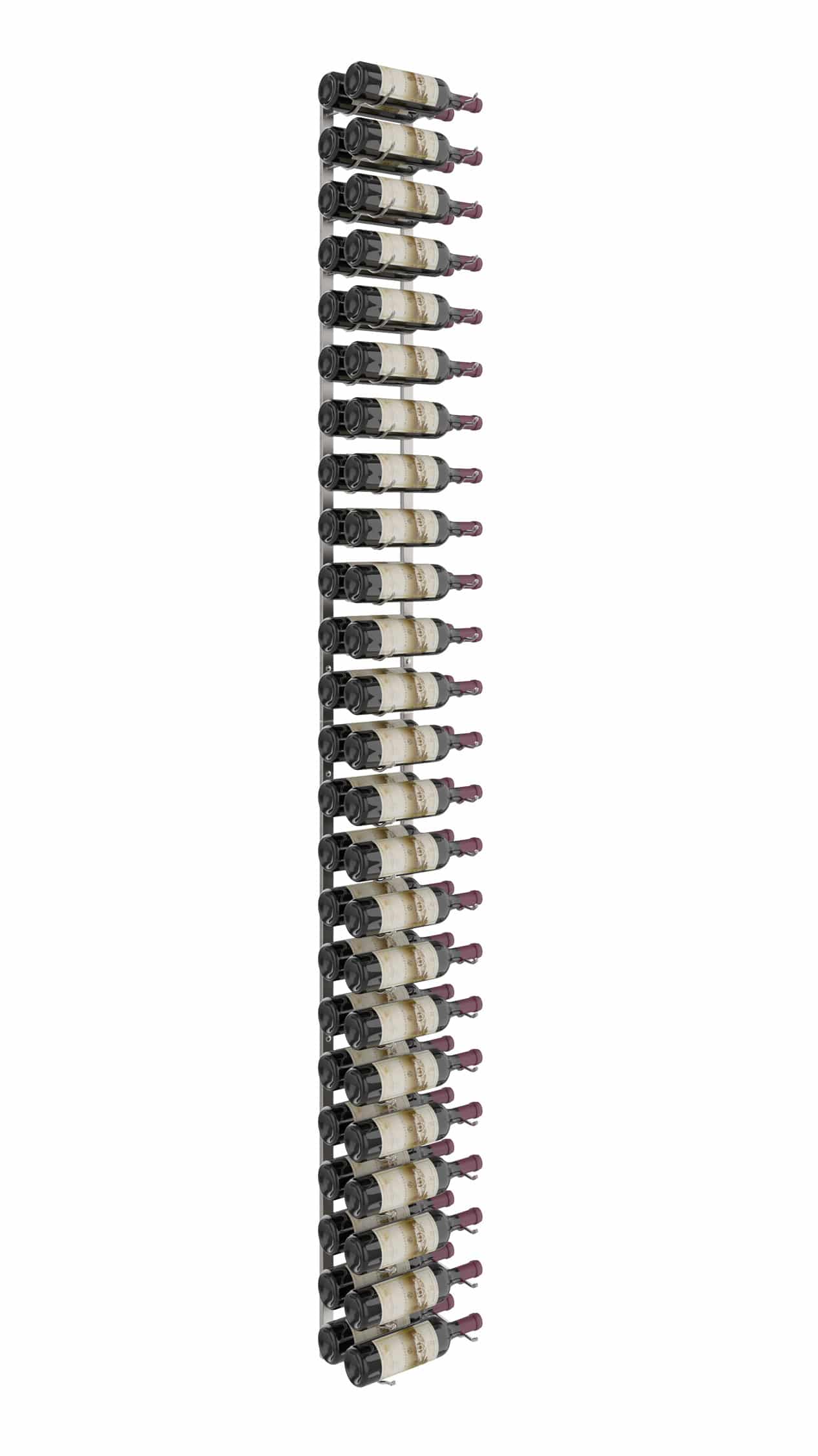 VintageView W Series Wine Rack 8 (modern wall mounted metal bottle storage) Brushed Nickel 48 Bottles (Double)