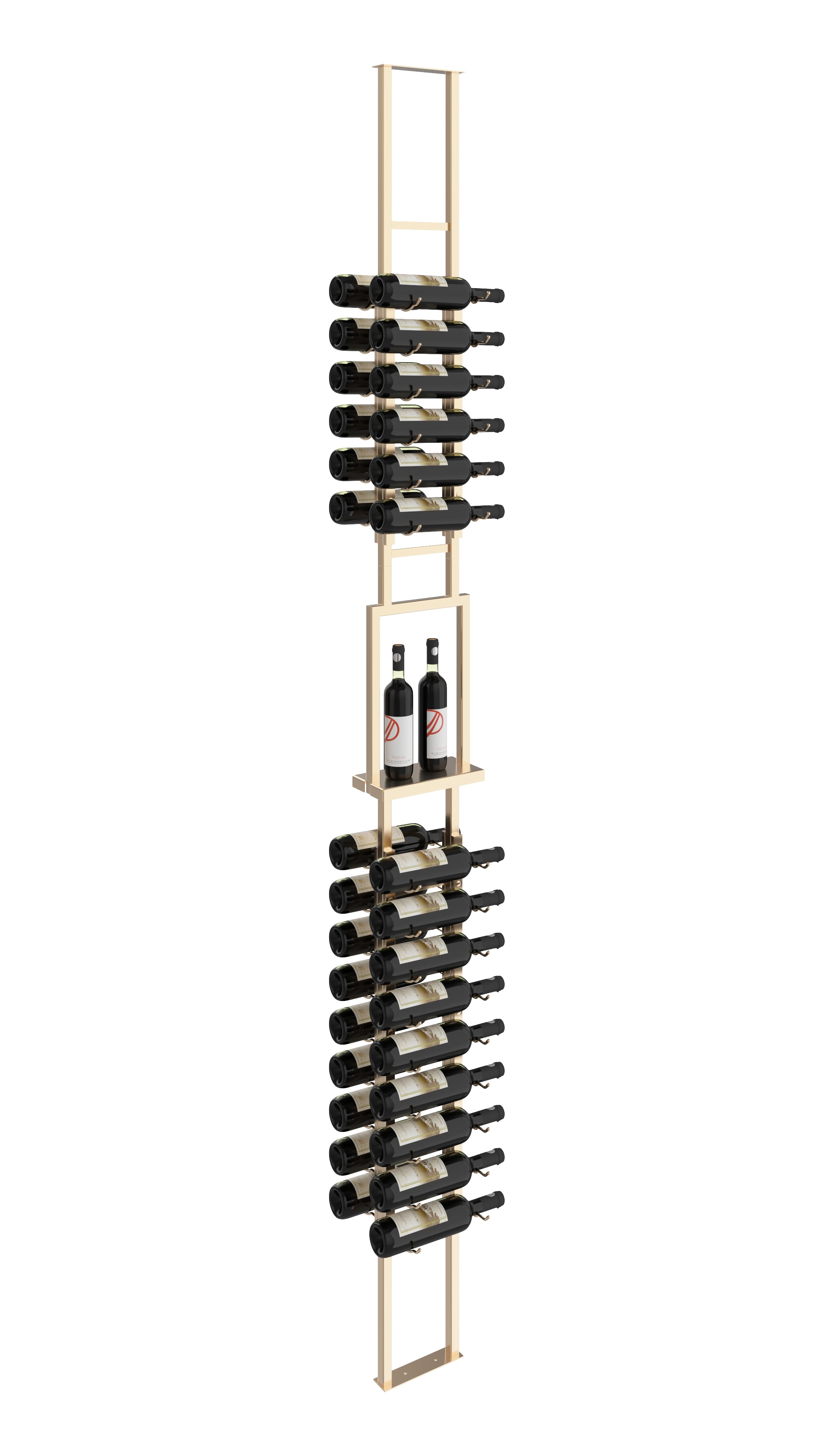 VintageView W Series Frame Window Presentation Shelf for Upright Bottle & Glassware Display