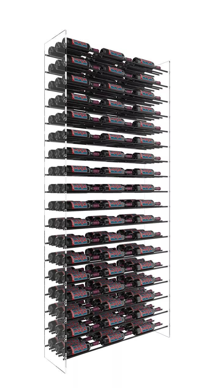 Stack of black and red electronic components on a white background