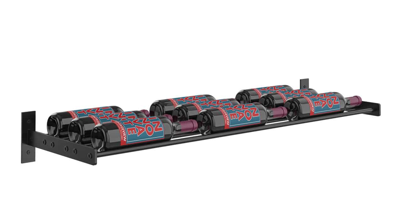 VintageView Evolution Wine Wall 5 3C (wall mounted metal wine rack) Matte Black 9 Bottles Triple