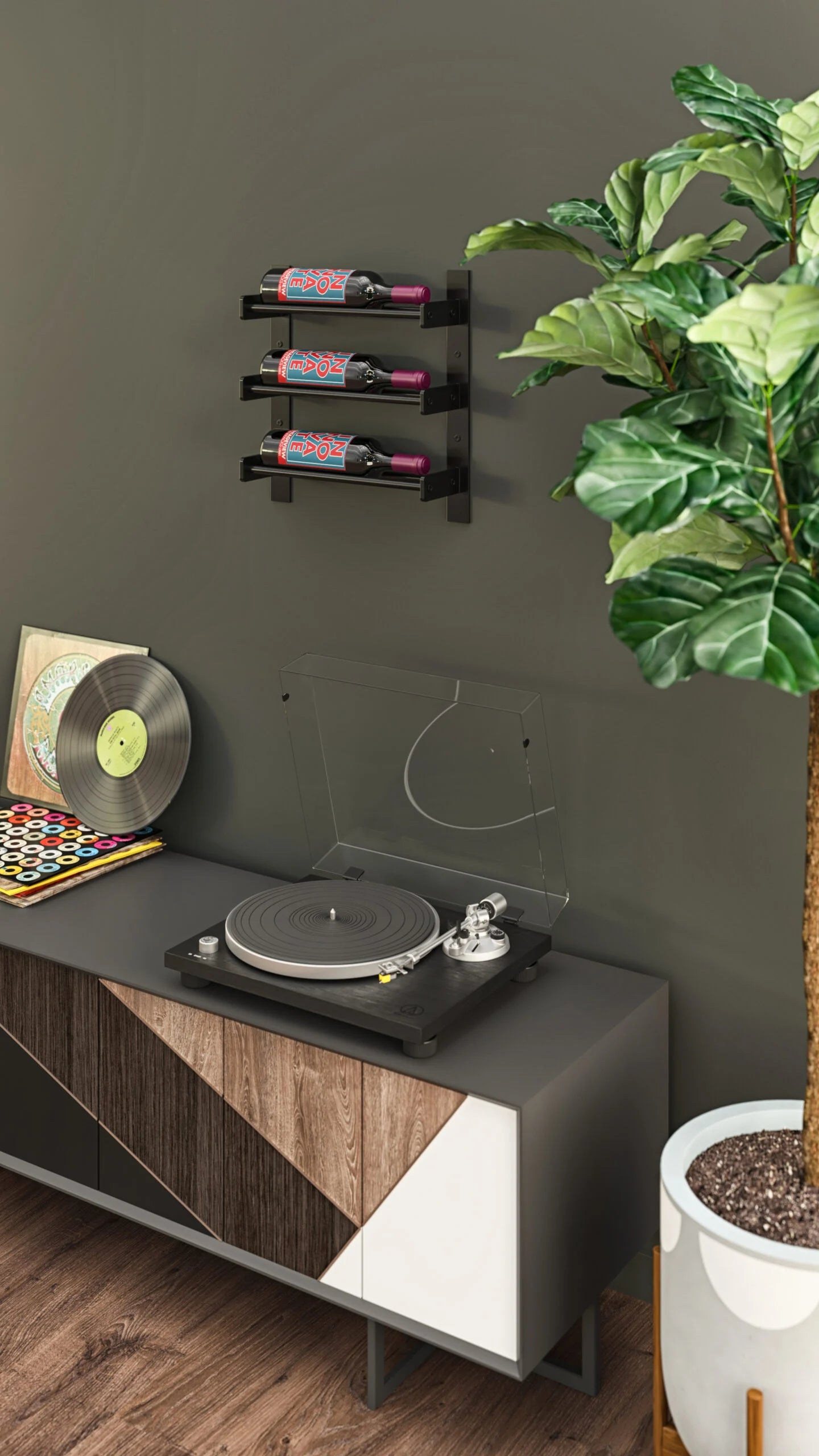 VintageView Evolution Wine Wall 15 1C (wall mounted metal wine rack)