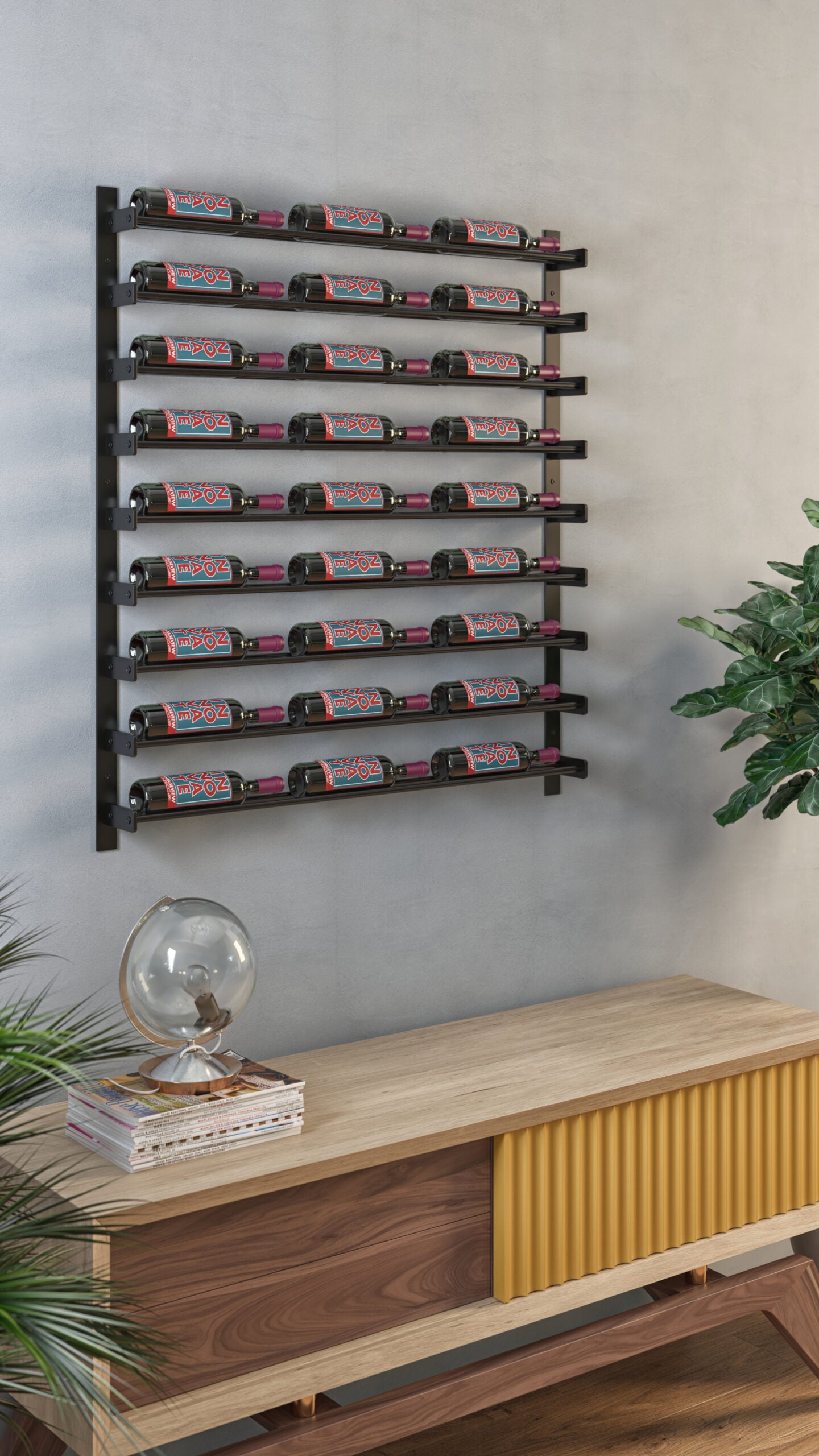 VintageView Evolution Wine Wall 45 3C Extension (wall mounted metal wine rack expansion pack)