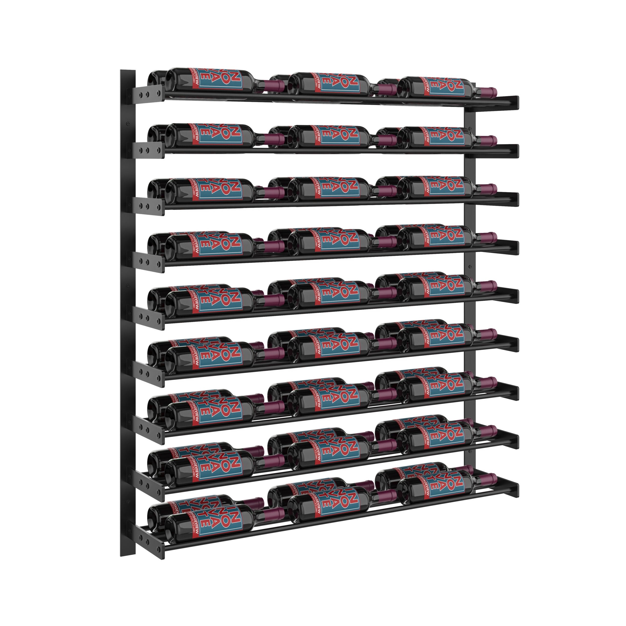 VintageView Evolution Wine Wall 45 3C Extension (wall mounted metal wine rack expansion pack) Matte Black 54 Bottles Double