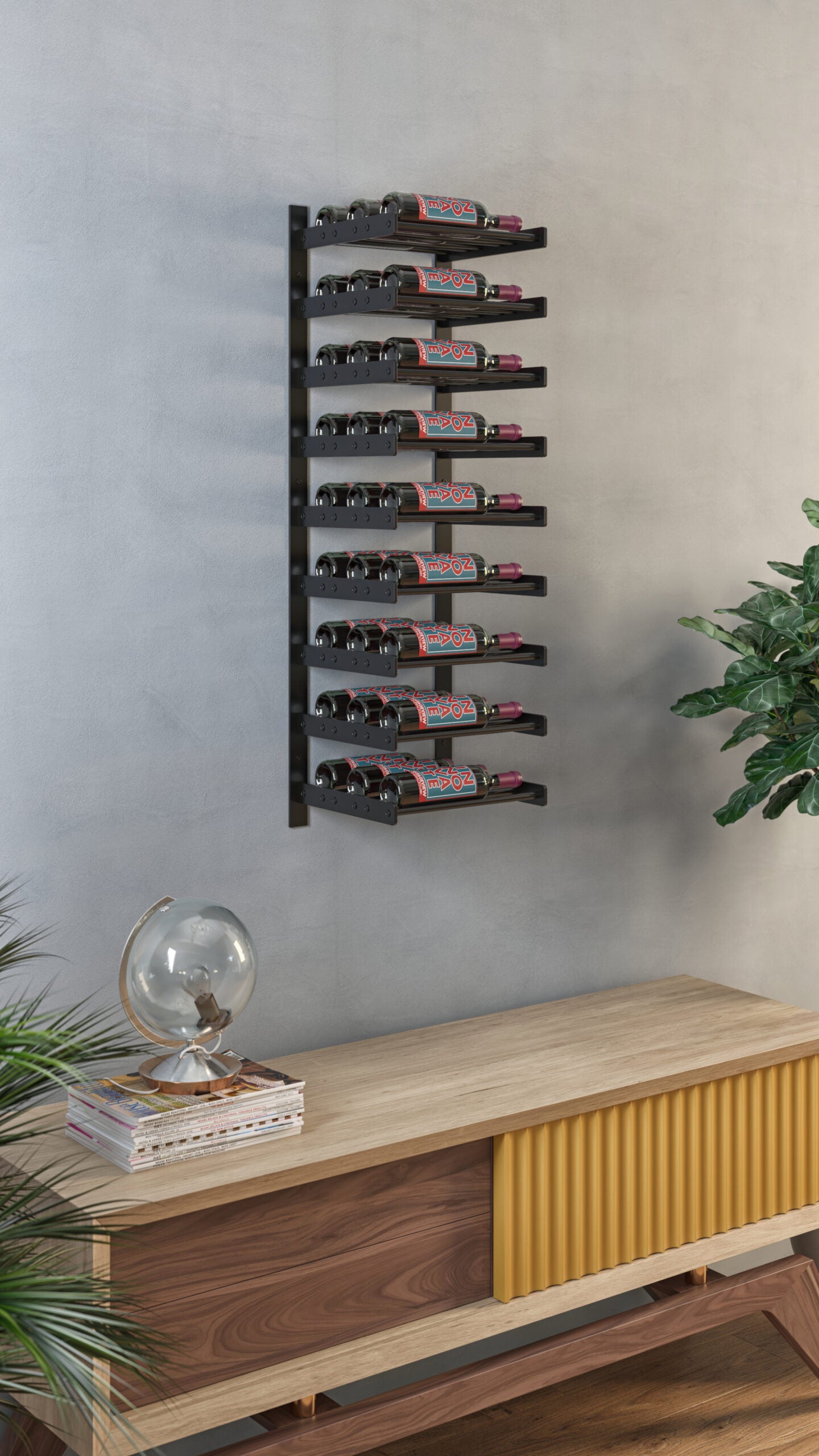VintageView Evolution Wine Wall 45 1C (wall mounted metal wine rack)