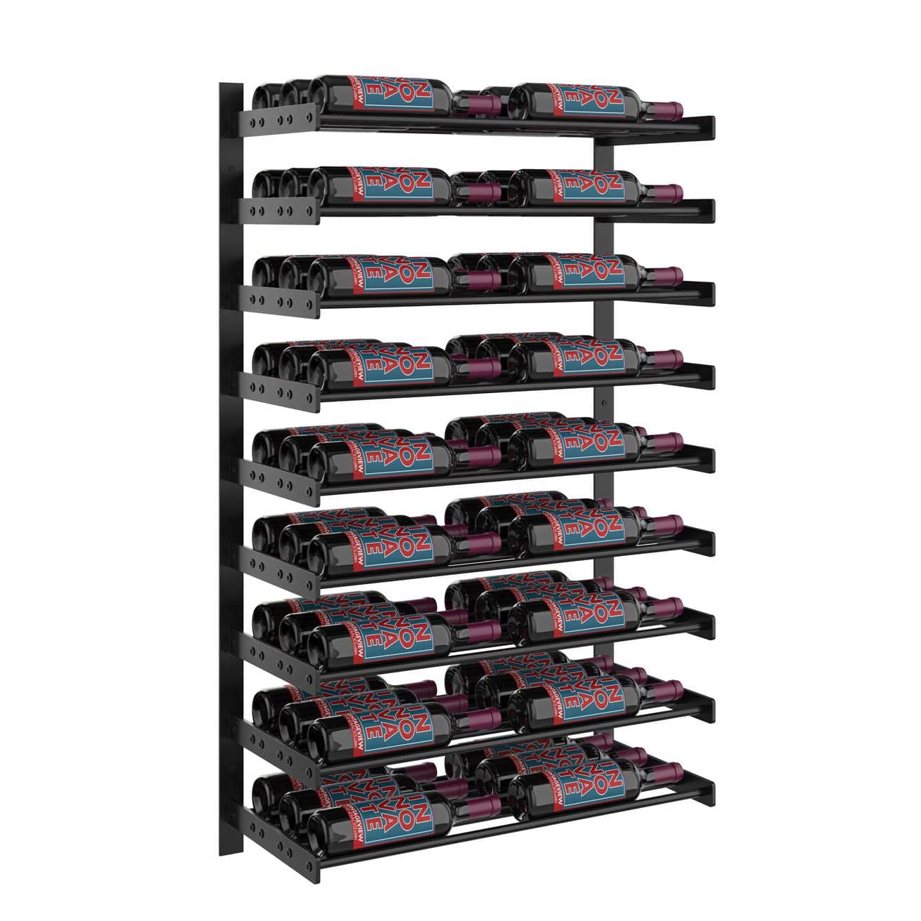 VintageView Evolution Wine Wall 45 2C (wall mounted metal wine rack) Matte Black 54 Bottles Triple